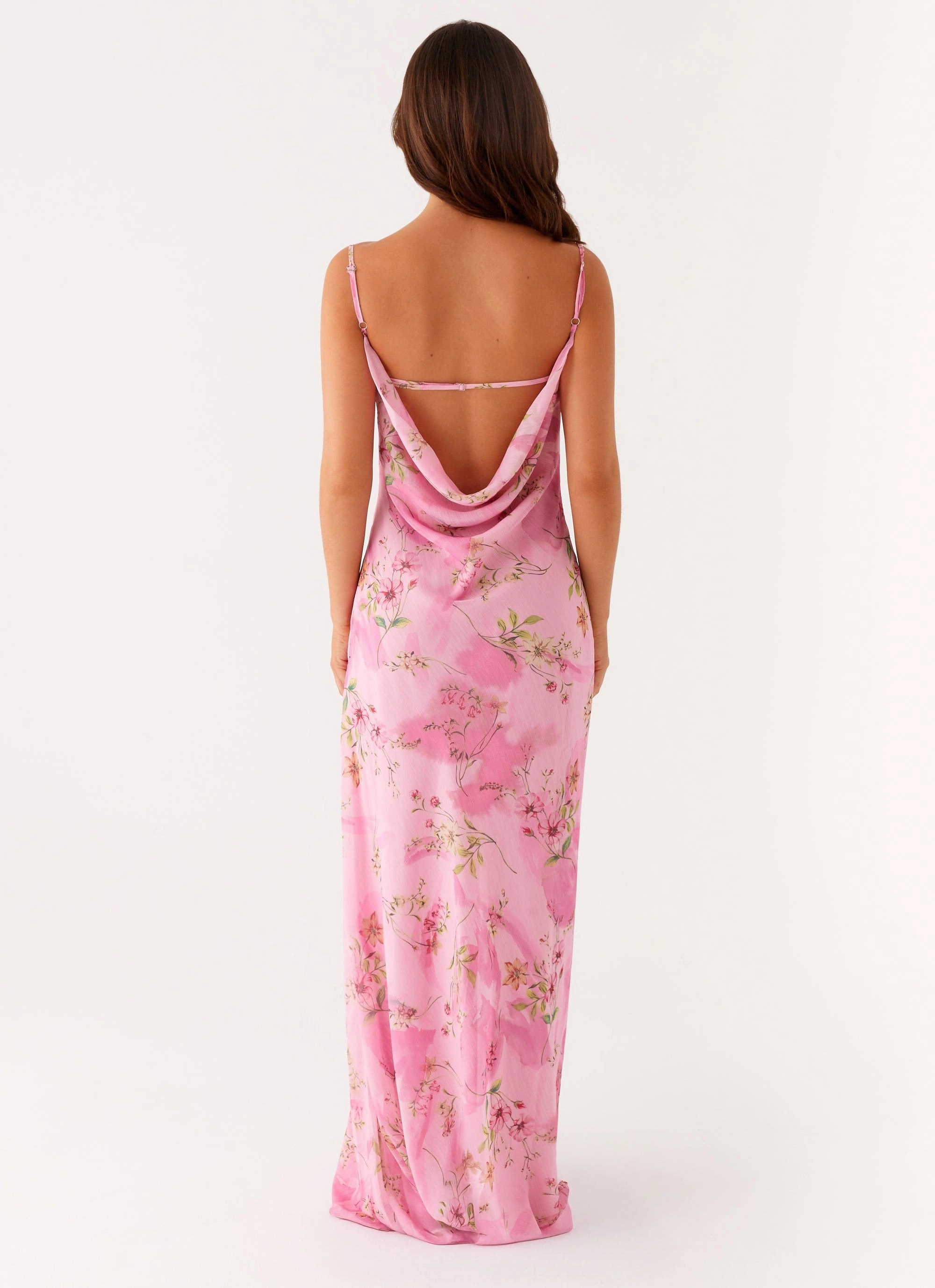 Orlando Maxi Dress - Pink Floral Print Street Ready Clean Structure