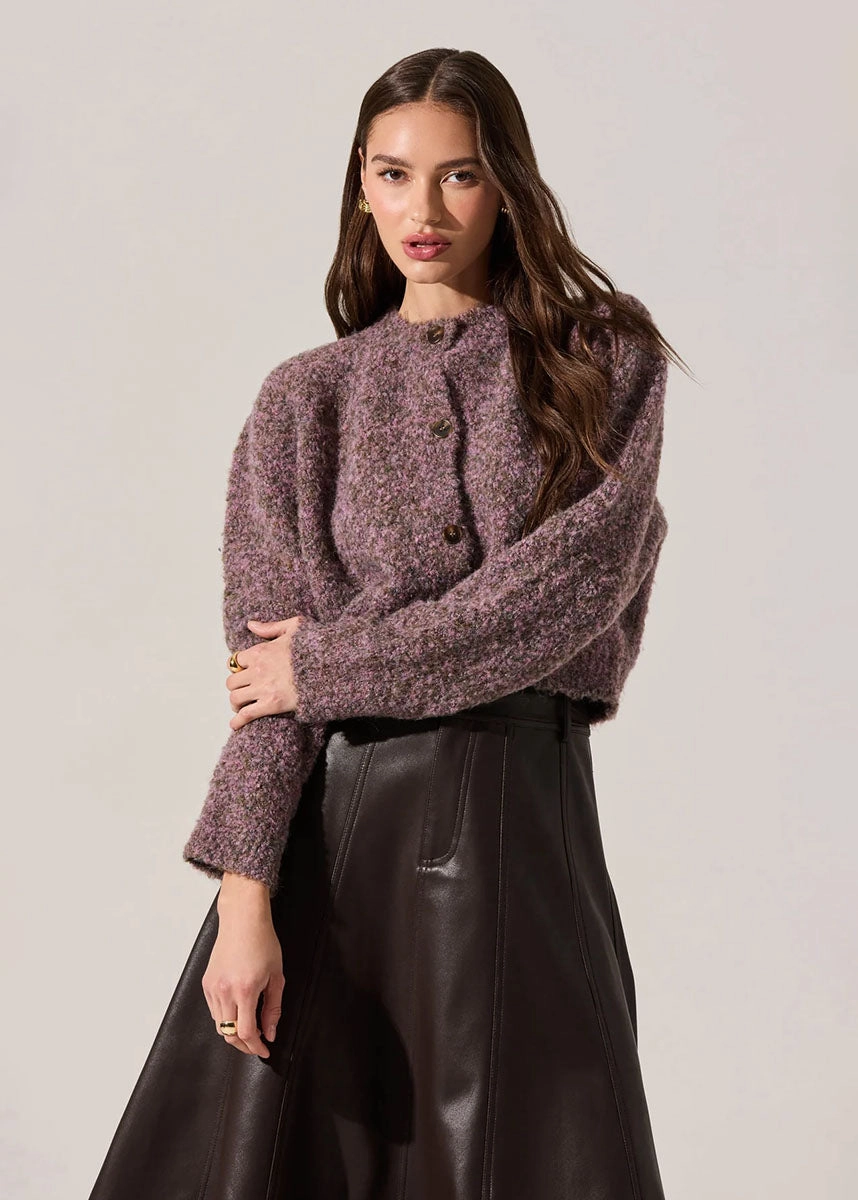 Sebille Cardigan - Lilac Olive Essential Warmth