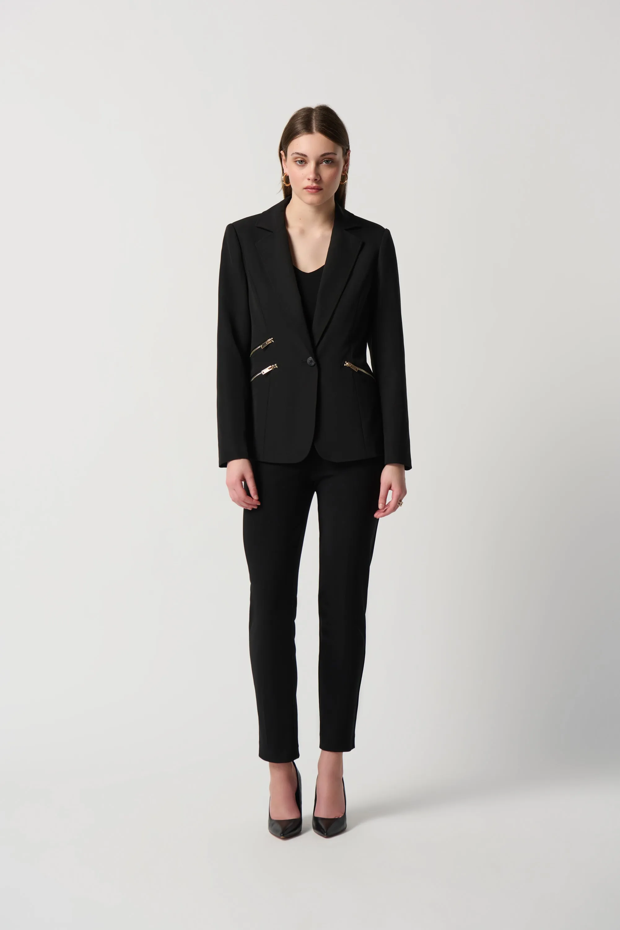 Stylish Basics Hypoallergenic Lining Joseph Ribkoff - 234929 Zip Feature Blazer