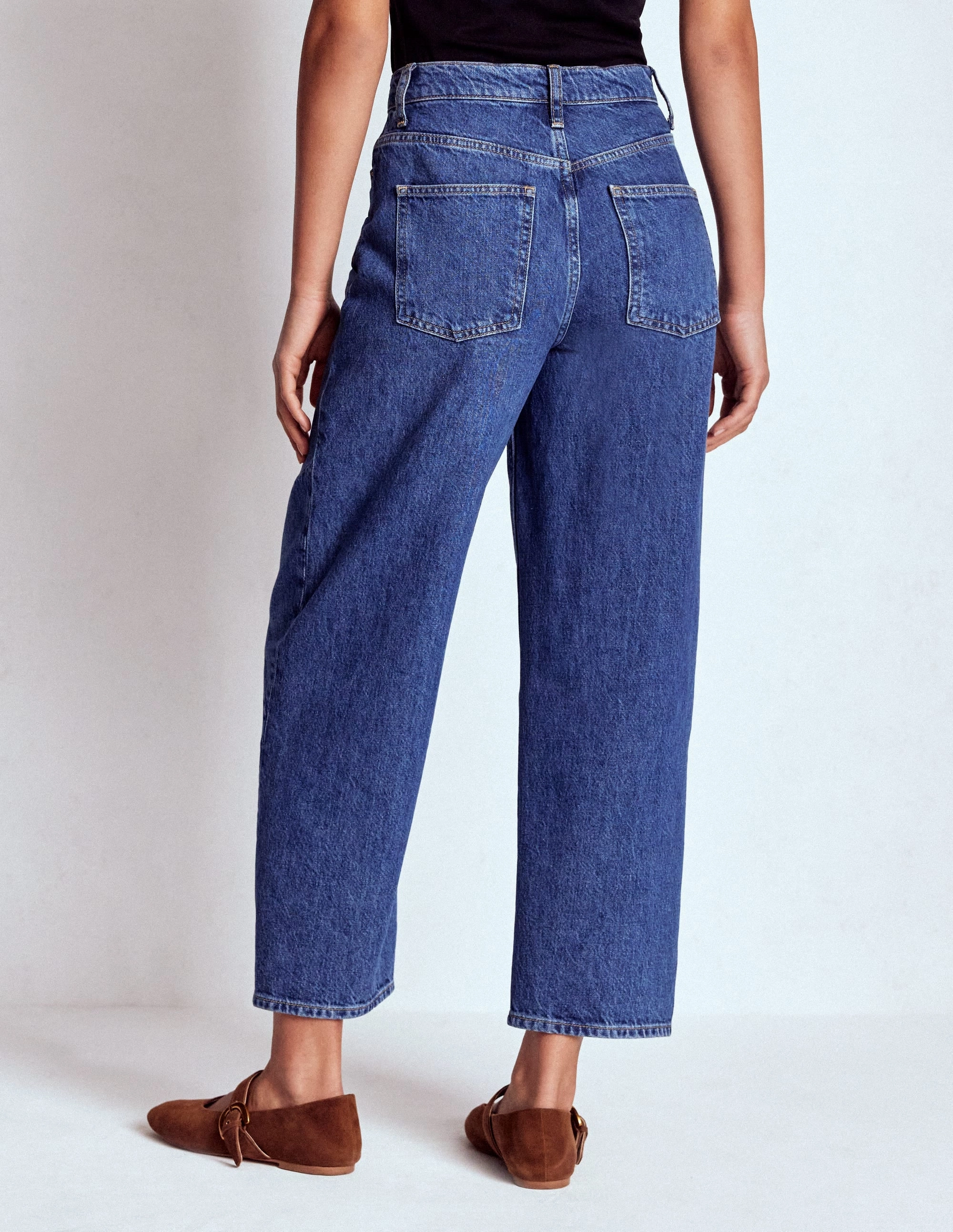 Barrel Leg Jeans-Mid Vintage Indoor Comfort
