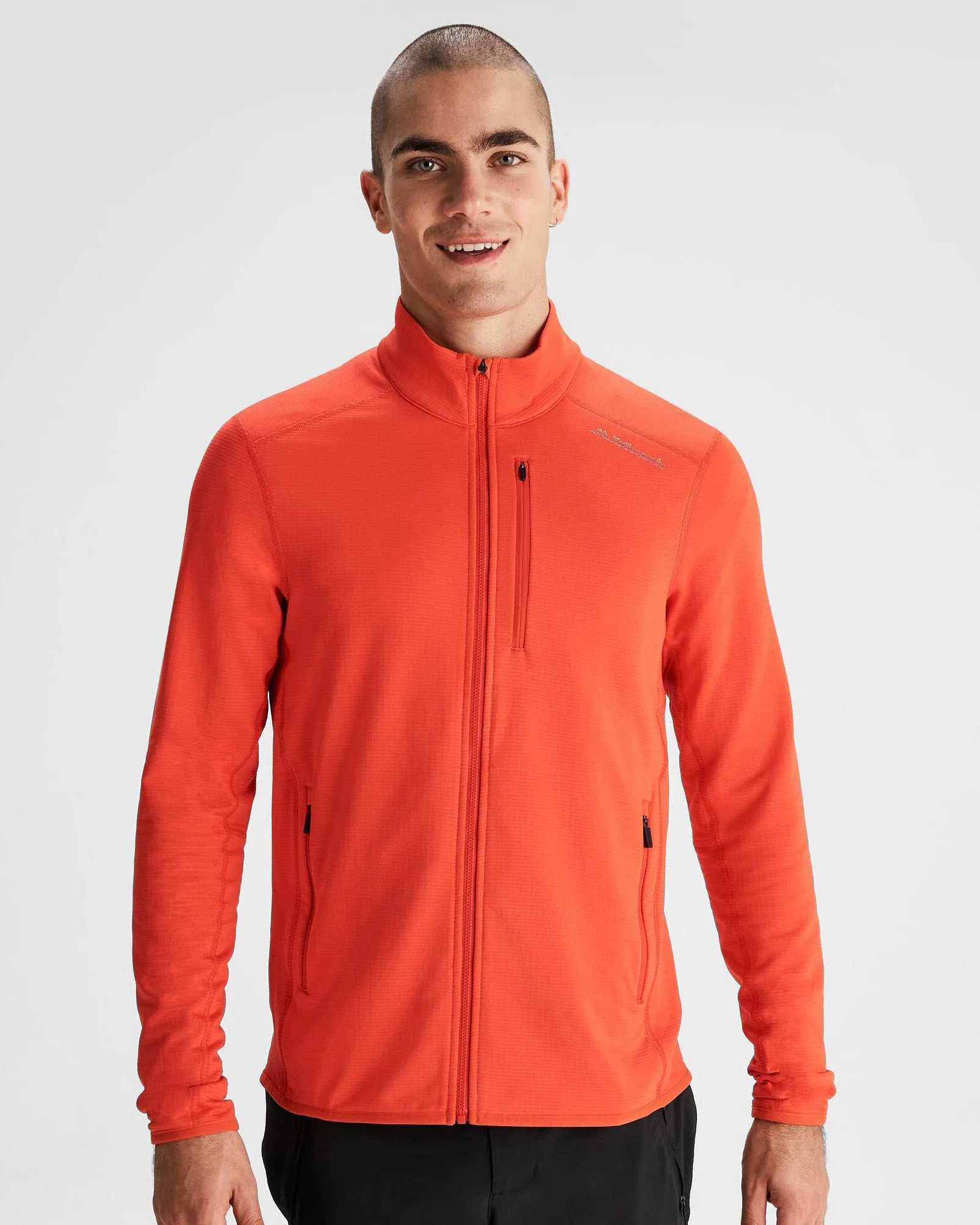 Elastic hem All Day Comfort Design Men's Seeker Fleece Jacket - Hut Orange