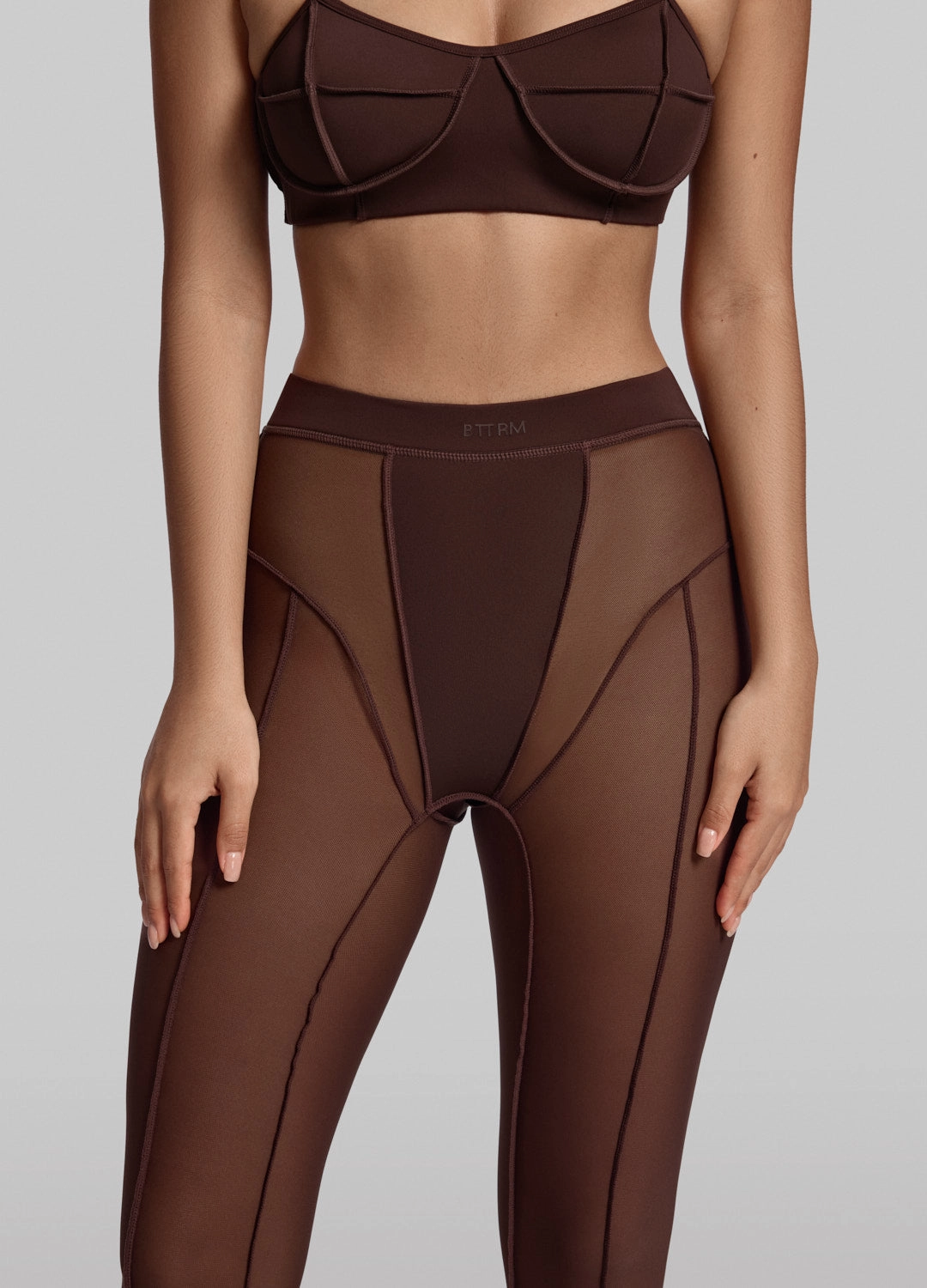 Sporty Comfort Fit Functional Movement Semi-Sheer High-Rise Leggings