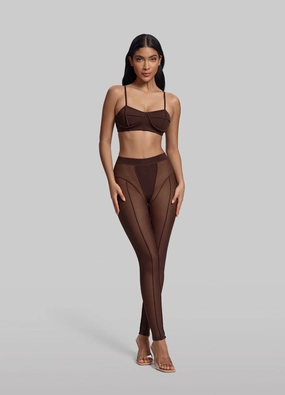 Semi-Sheer High-Rise Leggings Slim and Comfortable Wear Shape Control