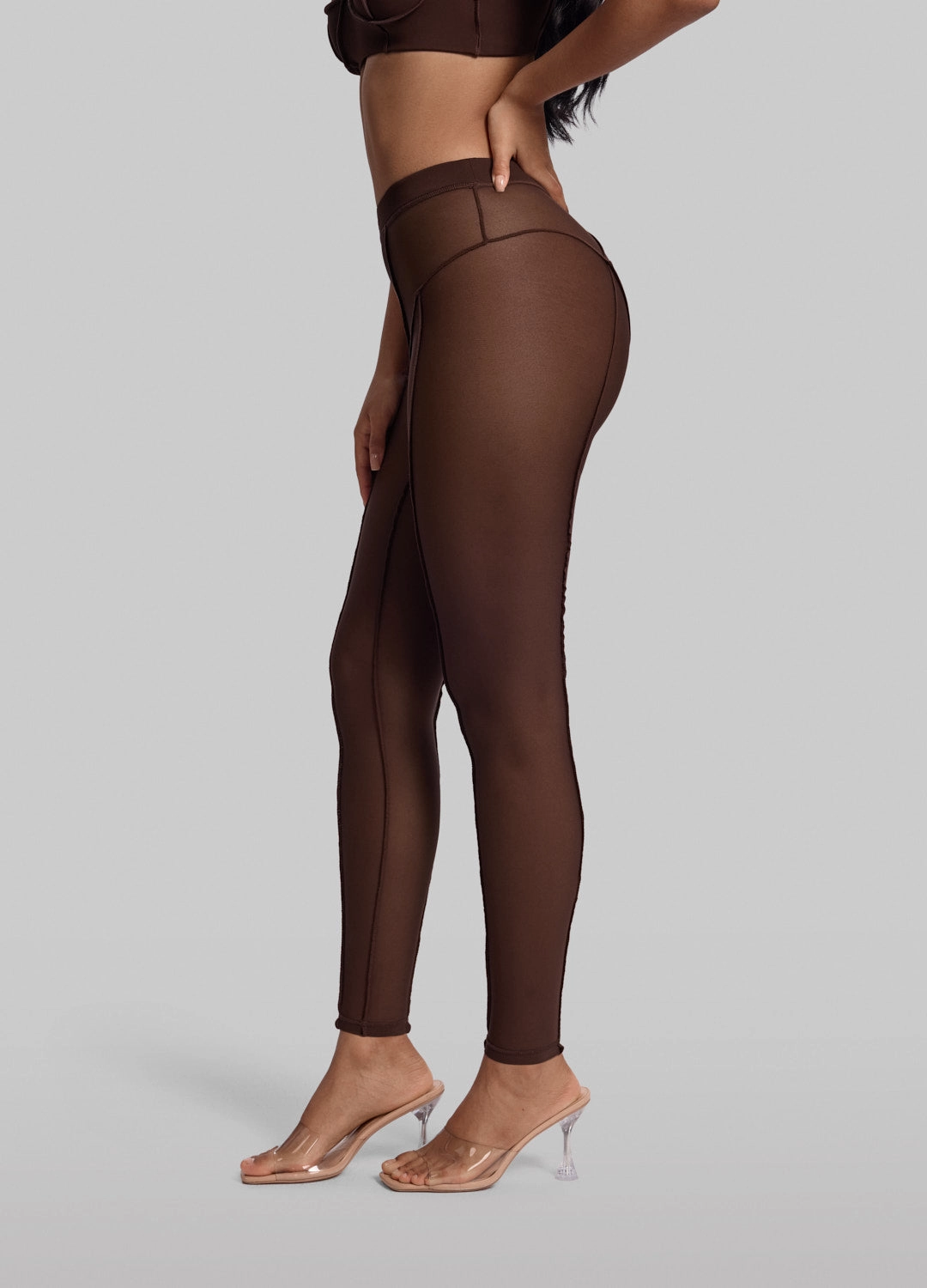 Stretch Fit Daily Routine Daily Routine Outdoor Lover Semi-Sheer High-Rise Leggings