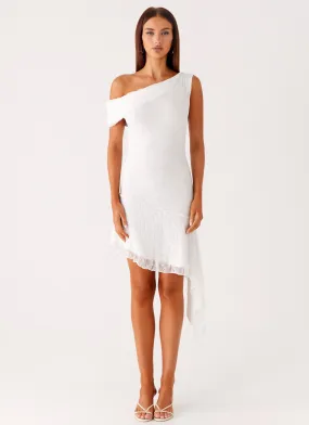 Rylee One Shoulder Midi Dress - White Light Volume All Day Look