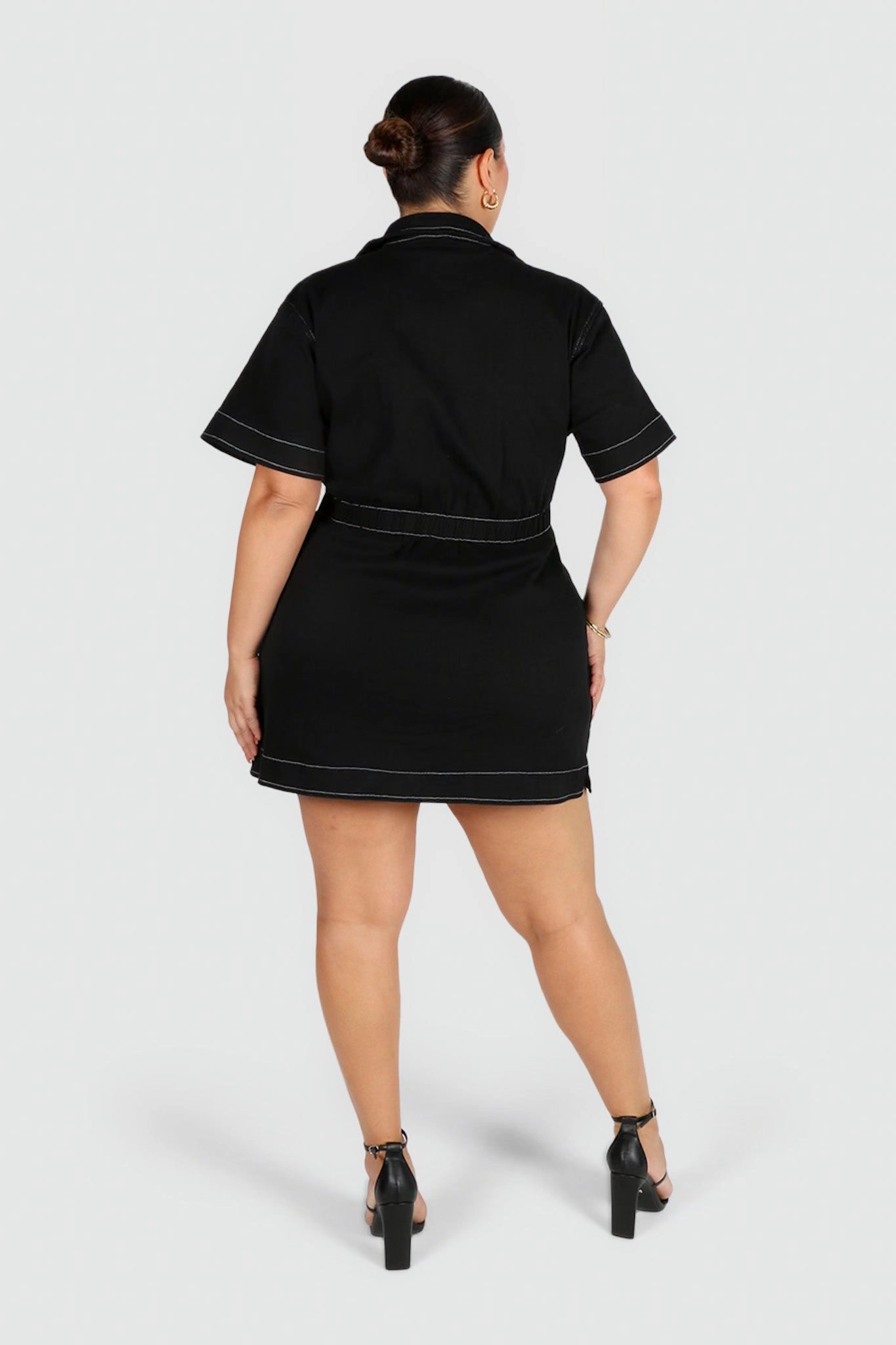 SAVEIRA DENIM DRESS CONTRAST STITCH Work Mood