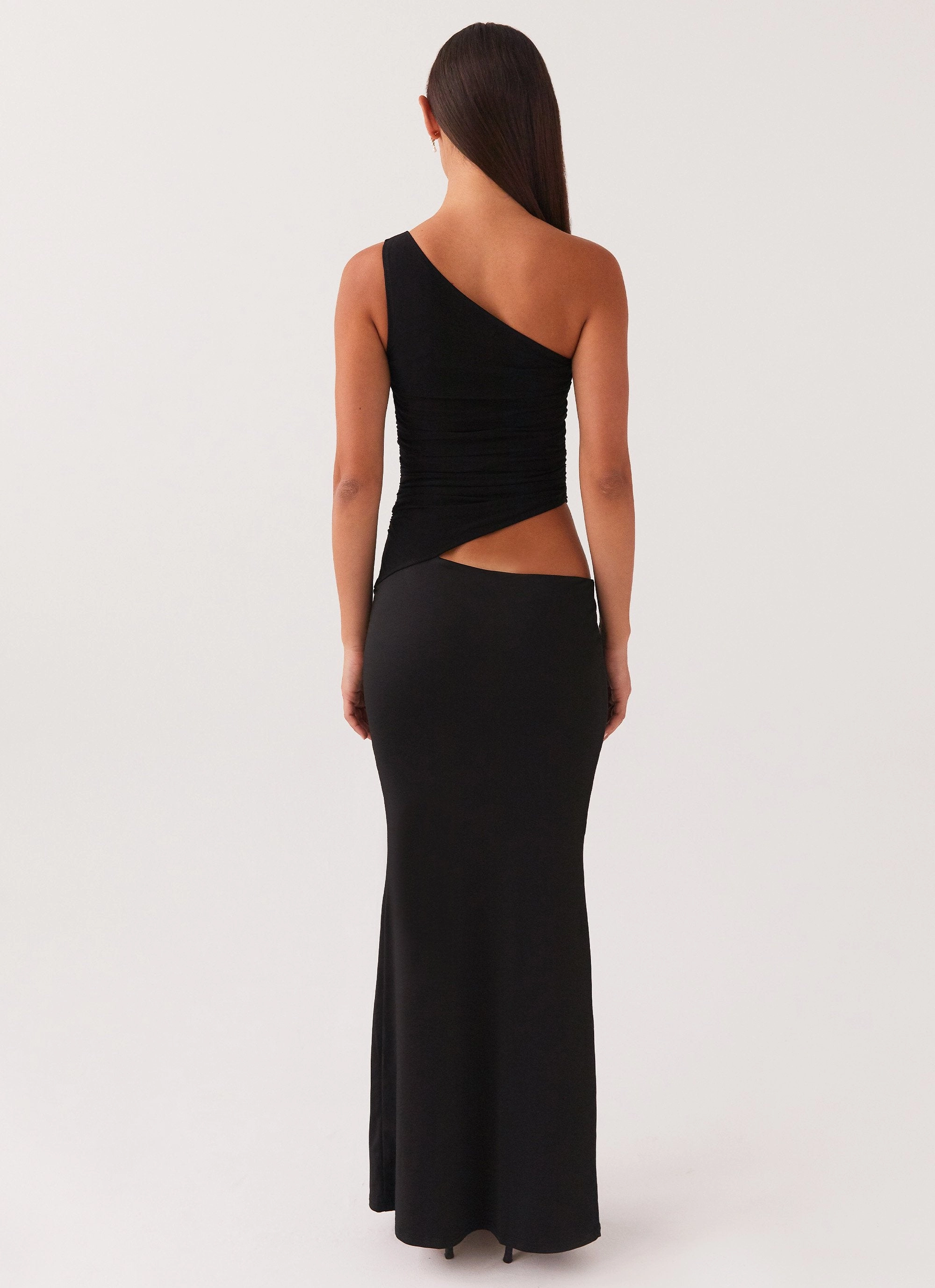 Winter Proof Seranella One Shoulder Maxi Dress - Black