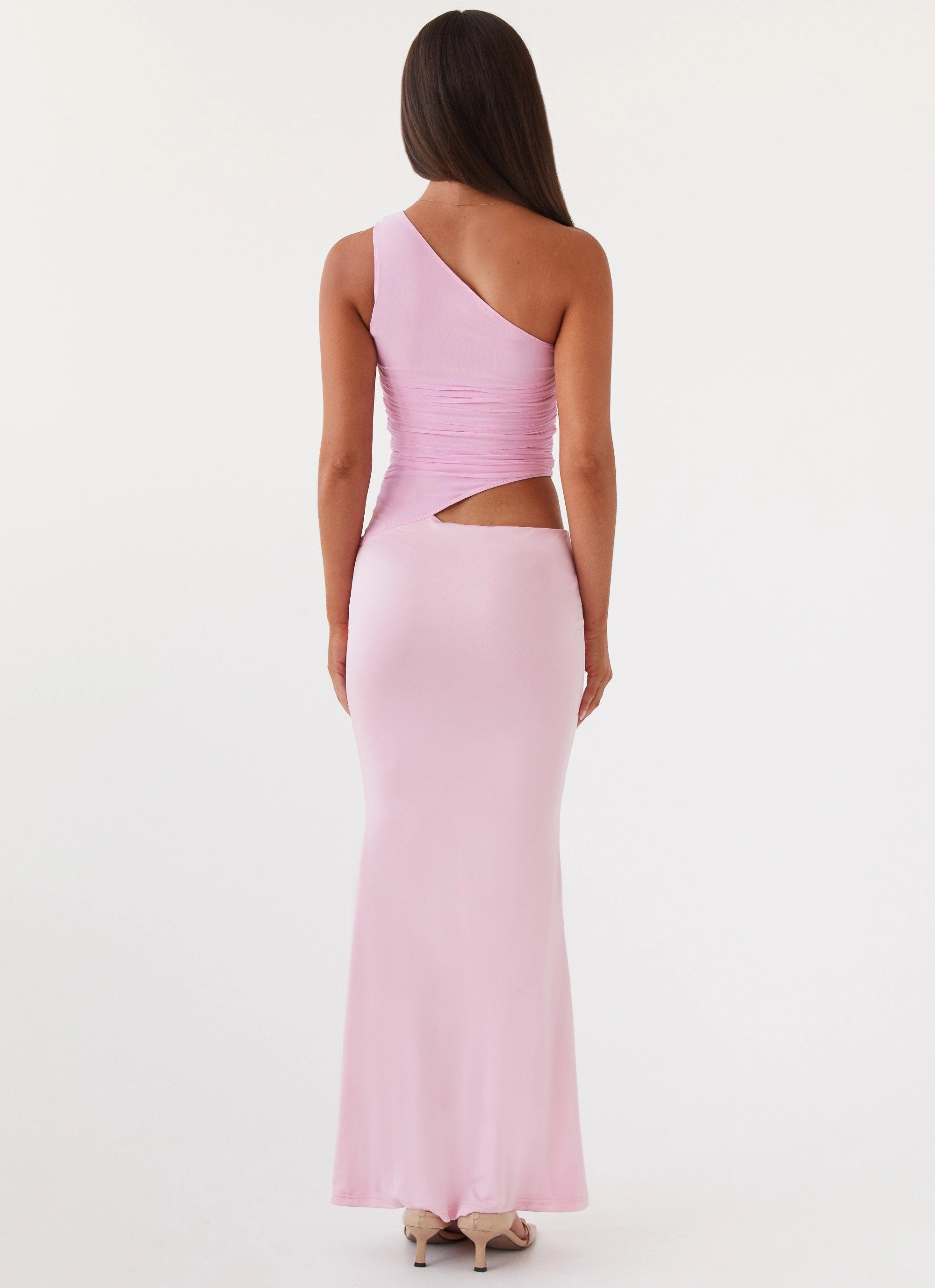 Seamless Finish Seranella One Shoulder Maxi Dress - Pink