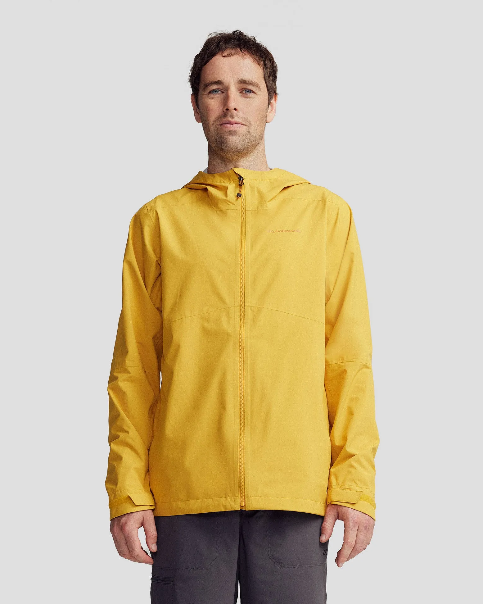 Three Layer Laminate Down Stuffed Men's Trailhead Stretch 2.5L Rain Jacket - Golden
