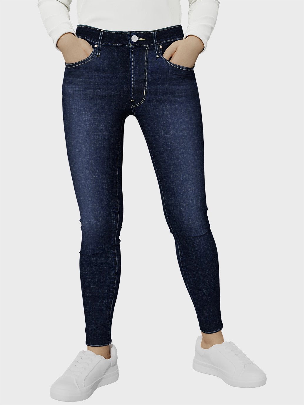 Women's 711 Blue Skinny Fit Mid Rise Jeans Foundation Piece