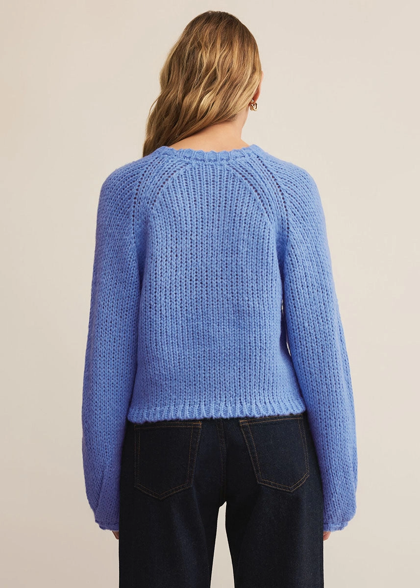 Warm And Comfortable Sheena Sweater - Serene Blue