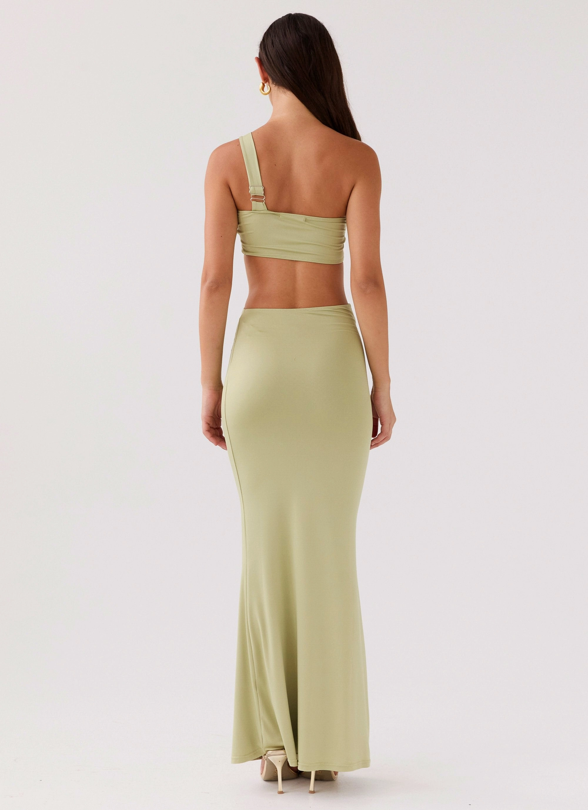 Chic Waist Design Sycamore Twist Maxi Dress - Fern
