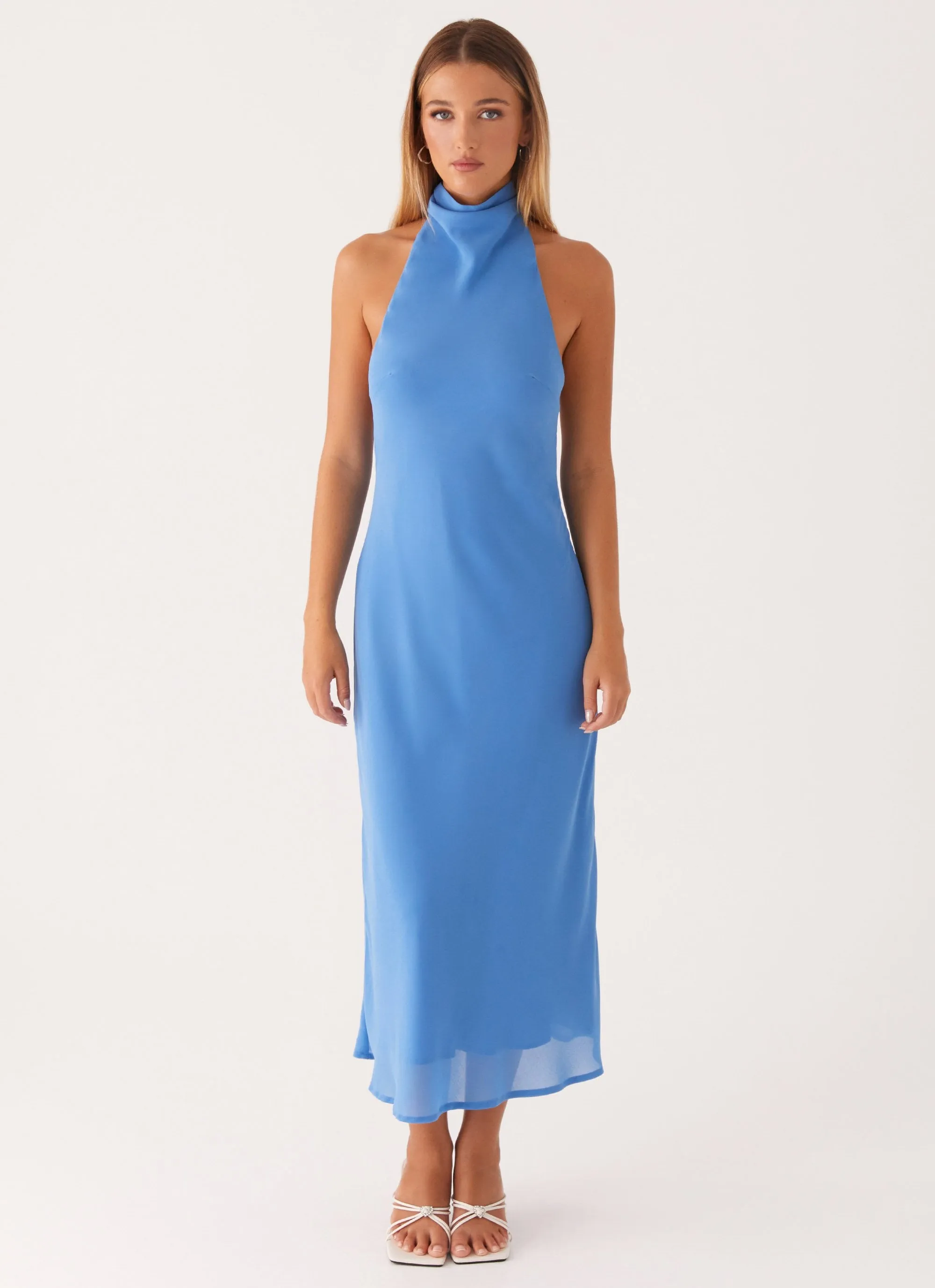Shelly Midi Dress - Azure Easy Pairing Smile Feel