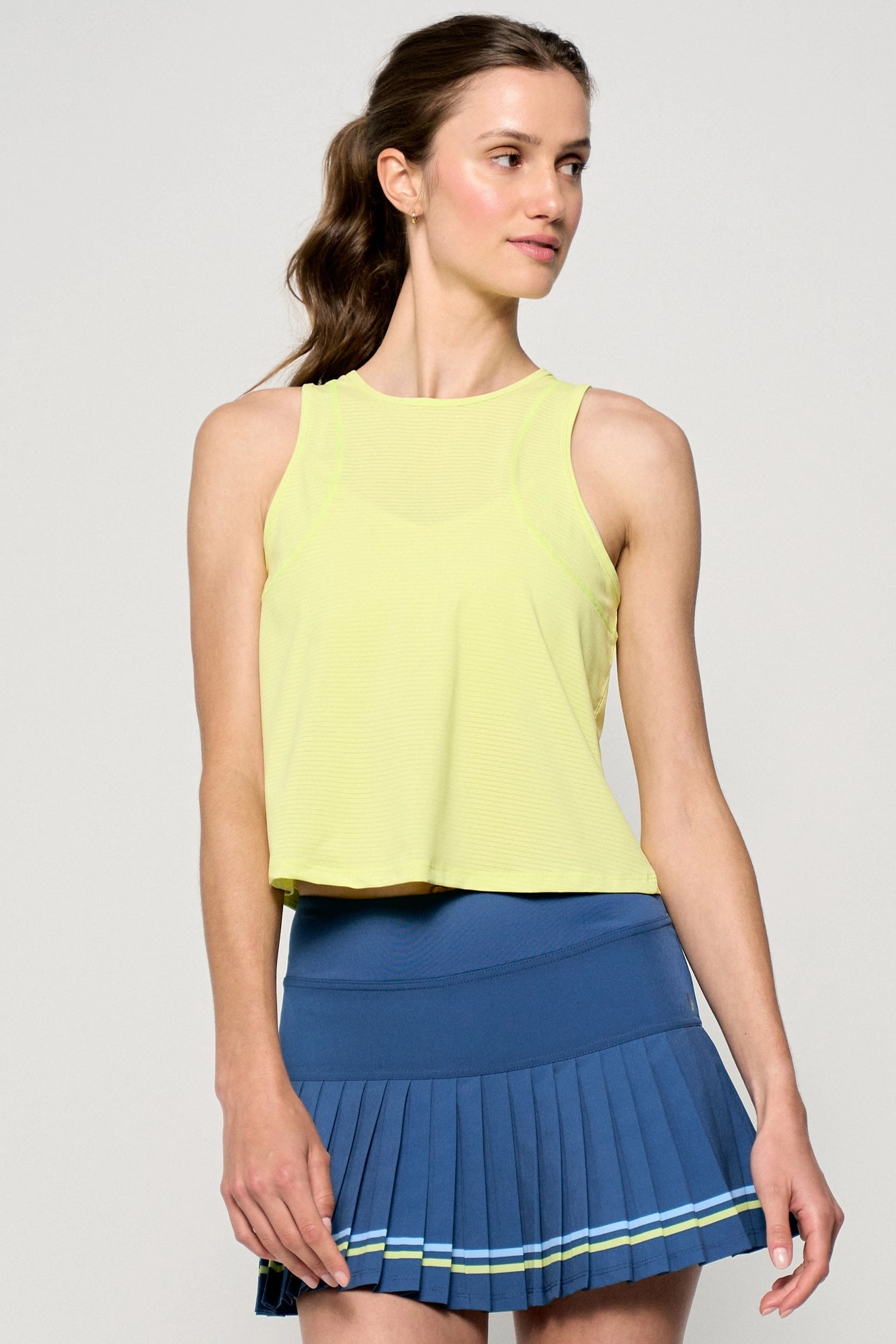 Layered Hem Design Shift Tank - Peridot