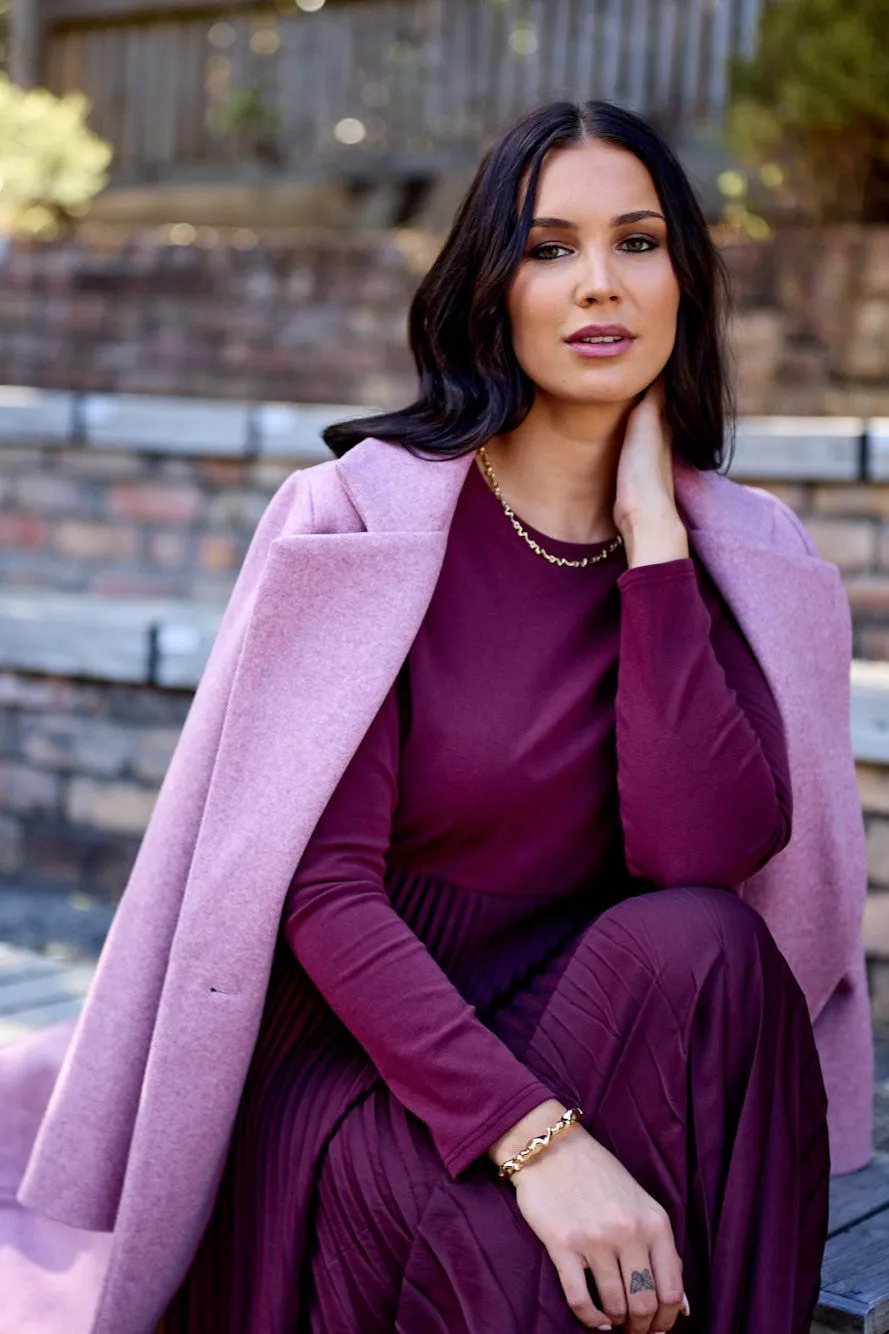 Heat Reflective Lining No Smell Shine On Label Caspian Winter Coat Pink