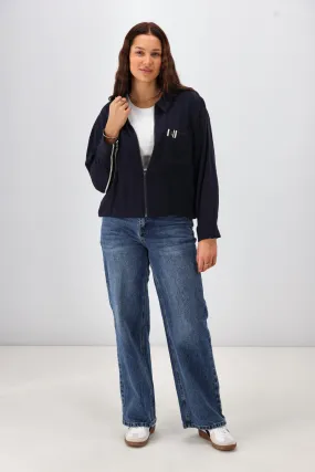 Mold Resistant Coating Ultra Light Packable Shine On Label Lulu Zip Collared Jacket Midnight