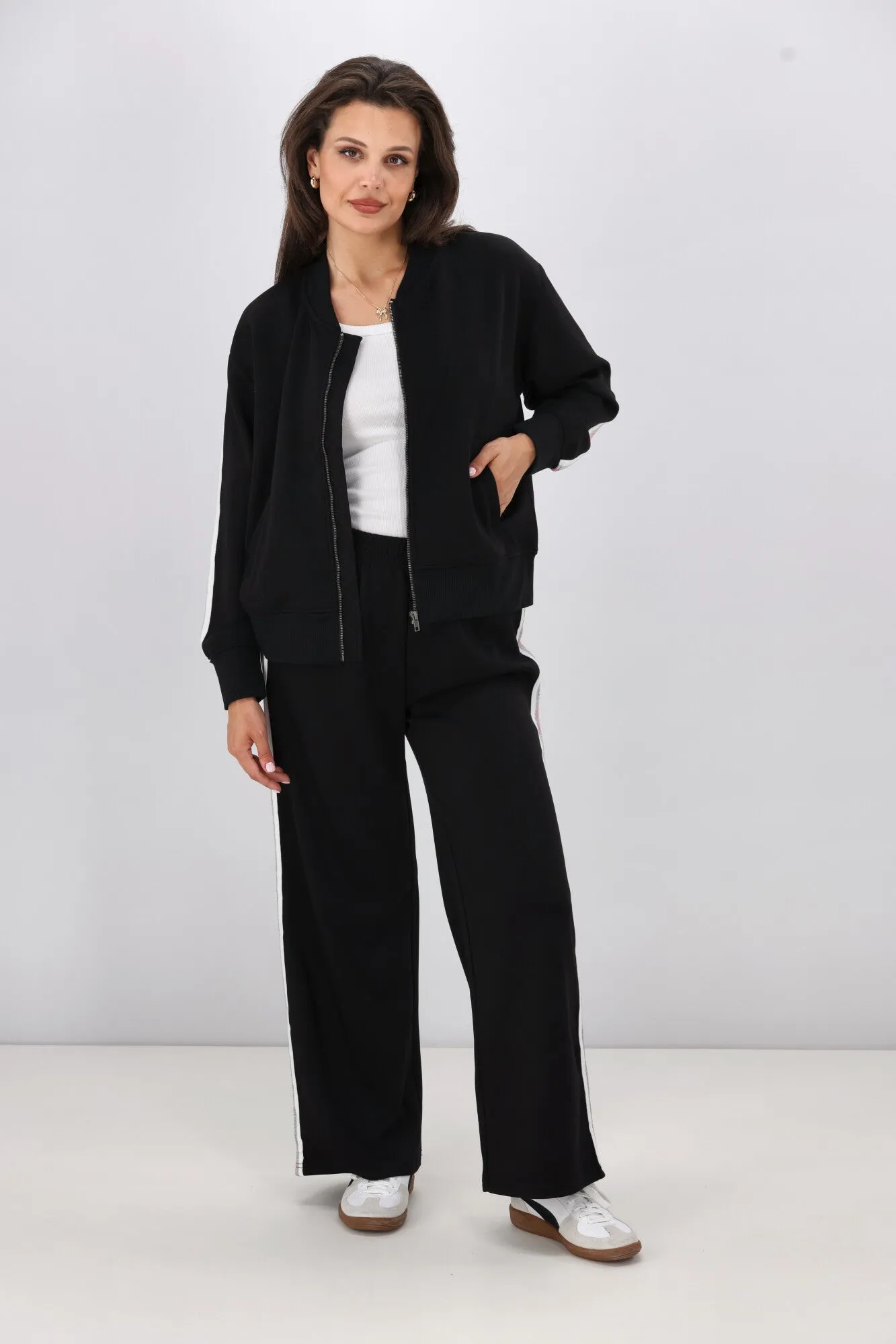 Shine On Label Maddie Bomber Jacket Black Waterproof Zipper Closure