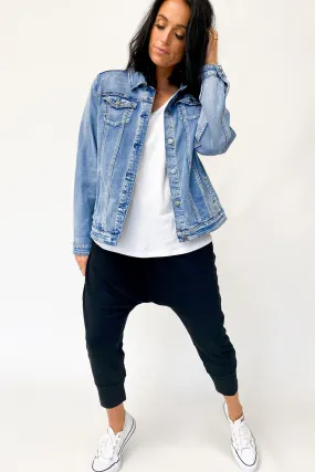 Comfy Fit Shine On Label Quinn Stretch Denim Jacket Blue