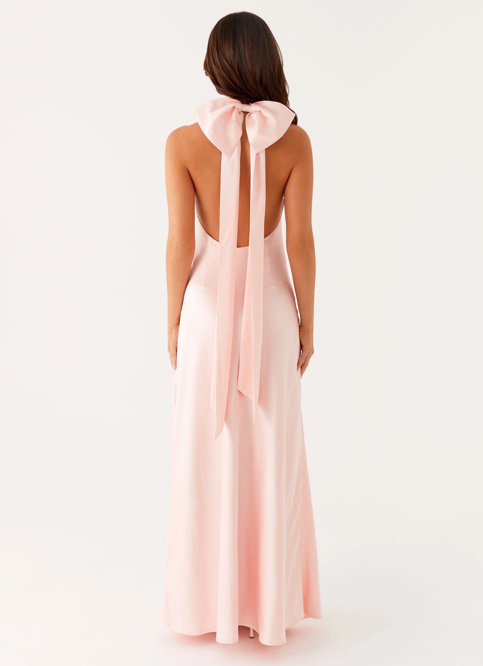 Siani Backless Maxi Dress - Pink Sleek Feel Coastal Soft