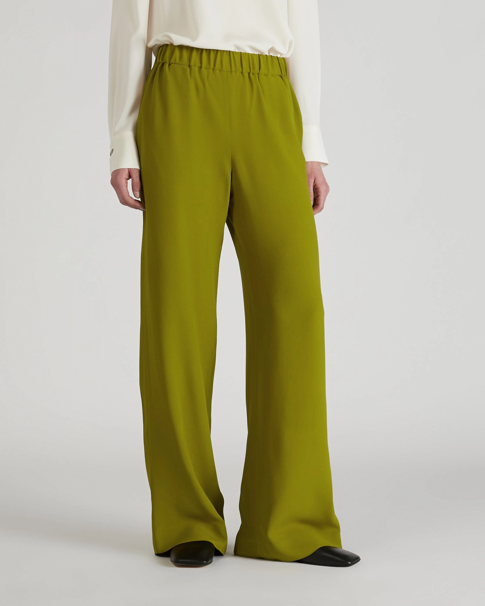 Silk and acetate cr??pe de chine trousers Casual Comfort Fit All-Purpose Wear