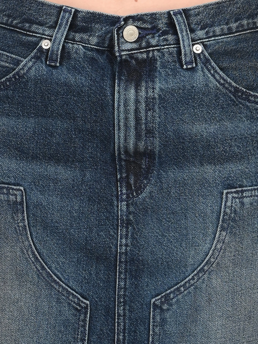 Style Fusion Women's Mid Rise Blue Regular Fit Skirt