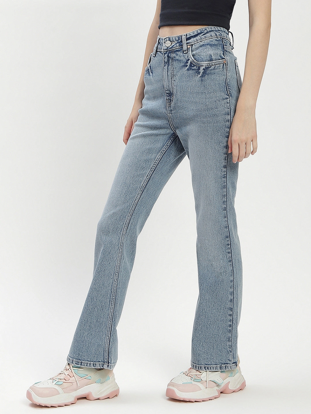 Madame Light Wash Flared Denim Jeans Lifestyle Piece