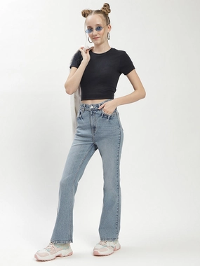 Madame Light Wash Flared Denim Jeans Spring Mood Bold