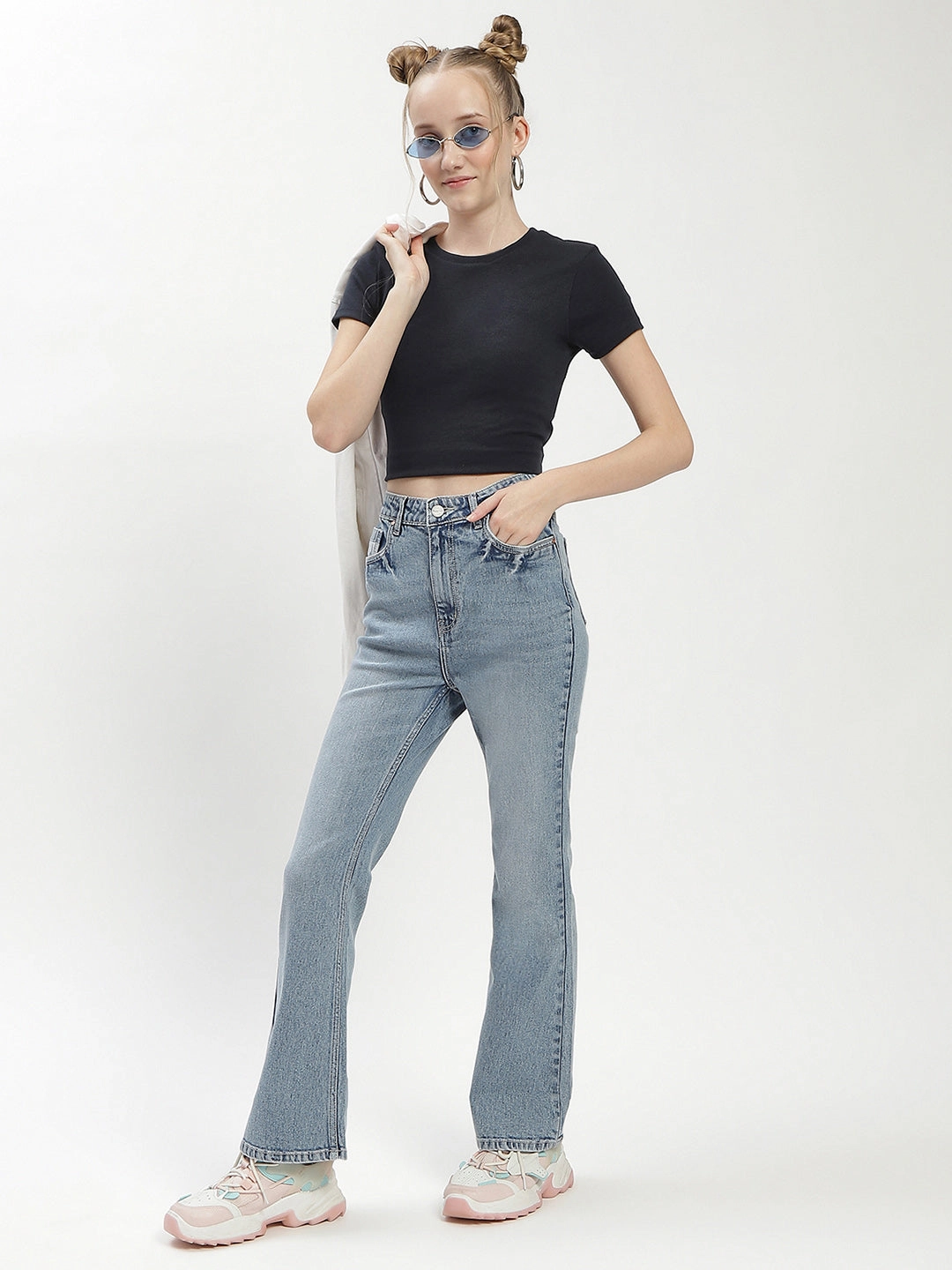 Madame Light Wash Flared Denim Jeans Spring Mood Bold