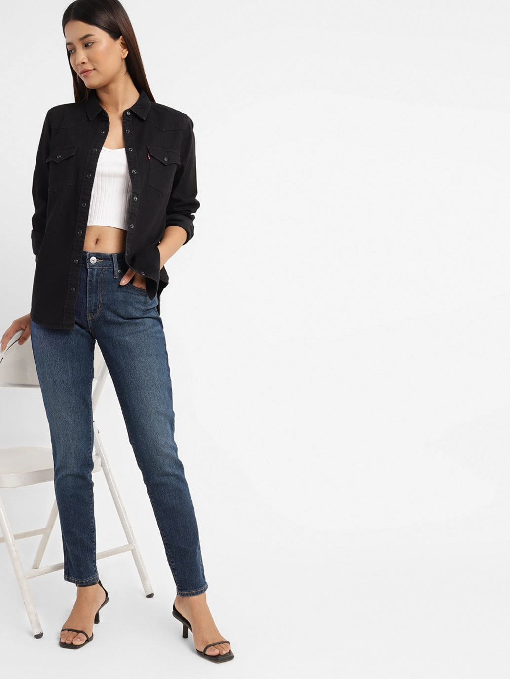 Loose Outdoor Adventure Work Meeting Perfect Length Women's 711 Blue Skinny Fit Mid Rise Jeans