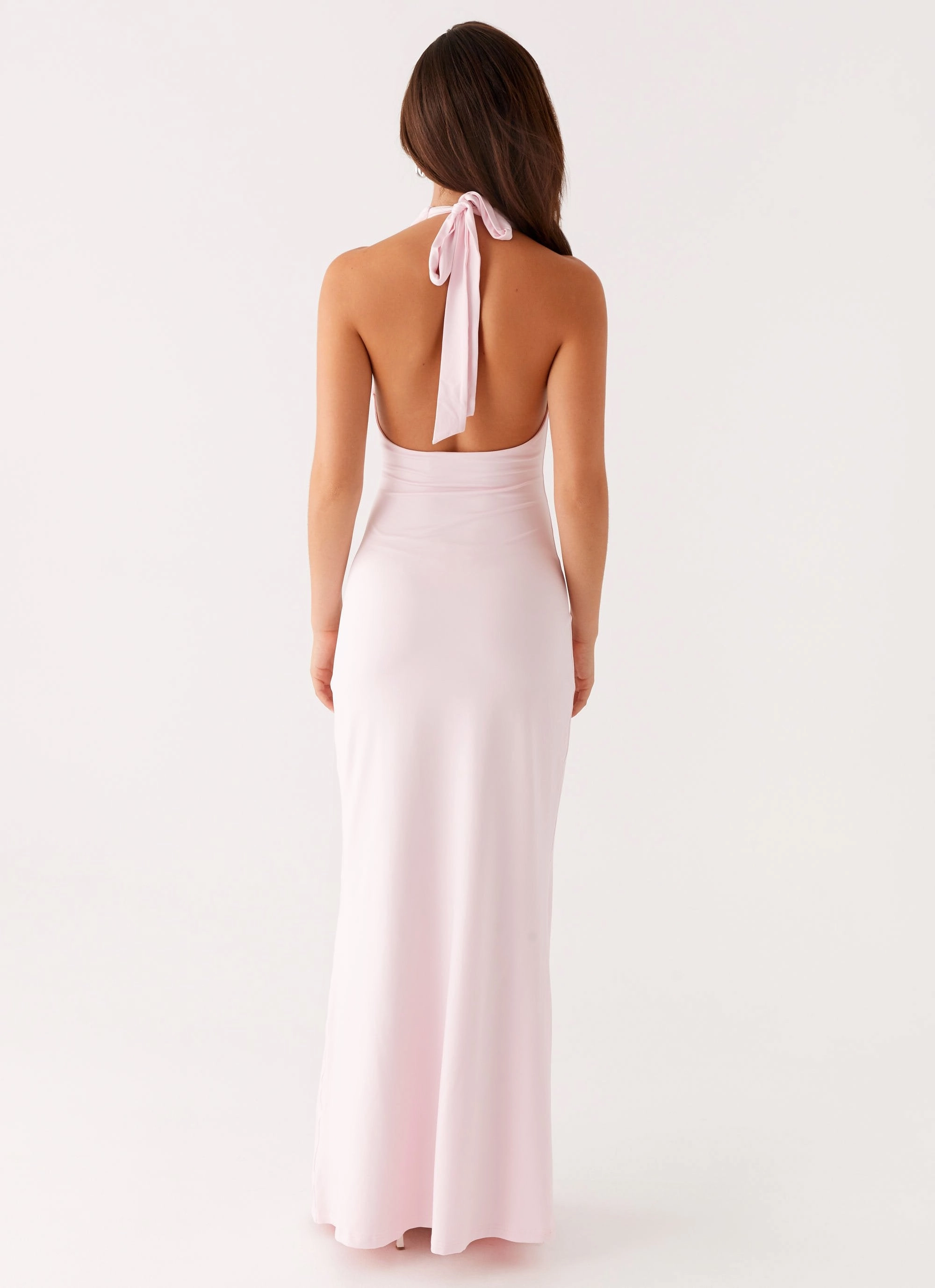 Nicola Maxi Dress - Pink Silky Silhouette