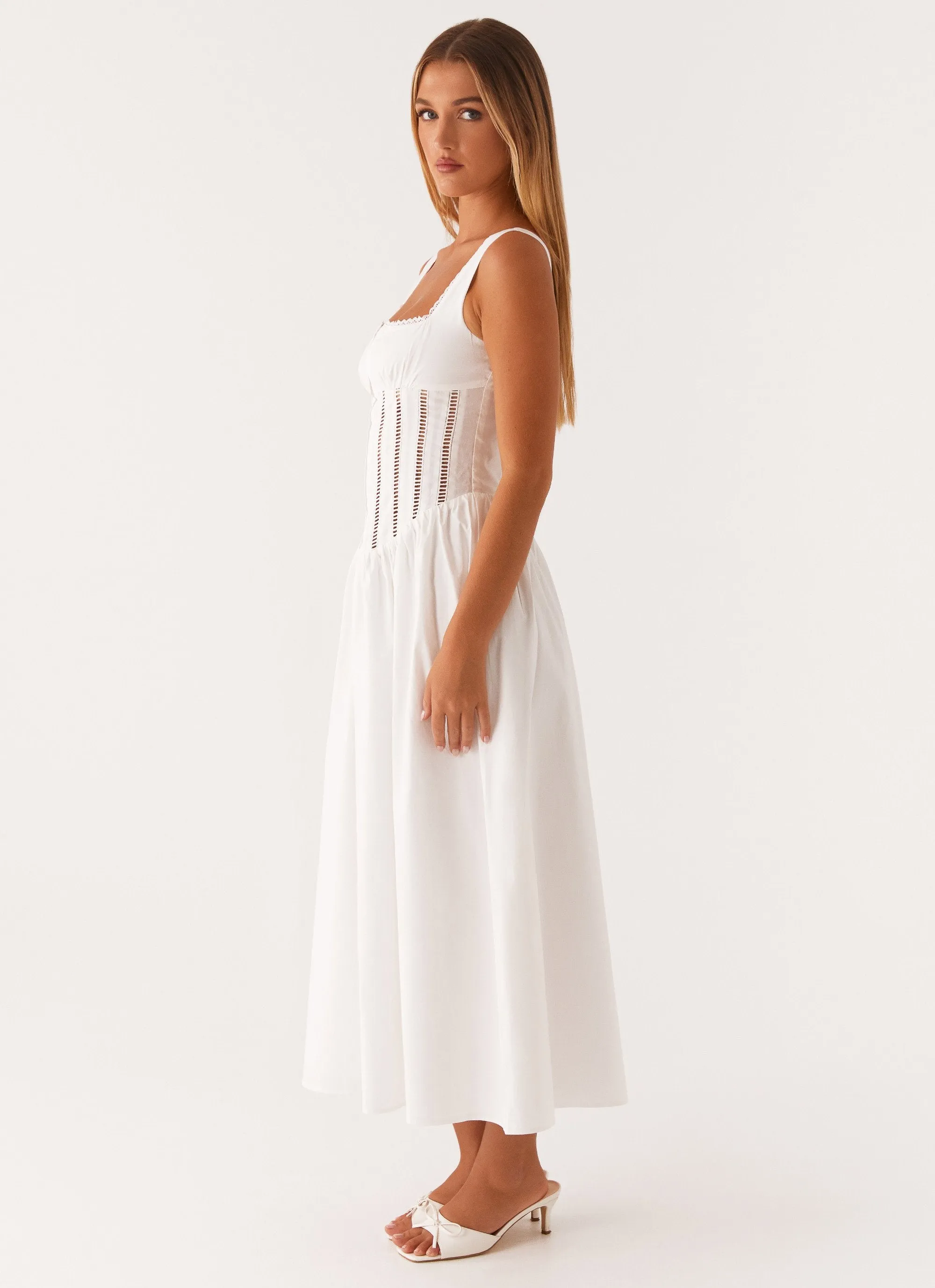 Waiting On You Midi Dress - White Versatile and Comfortable Shared Moment