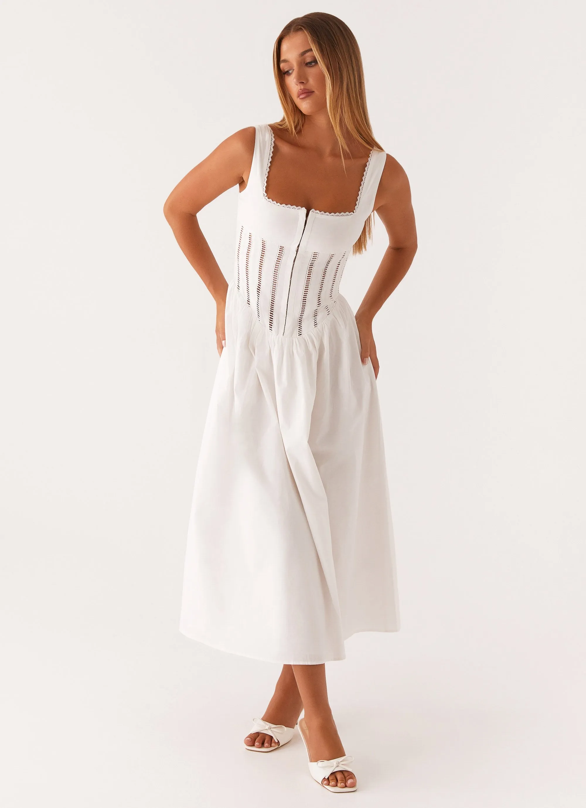 Romance Soul Waiting On You Midi Dress - White