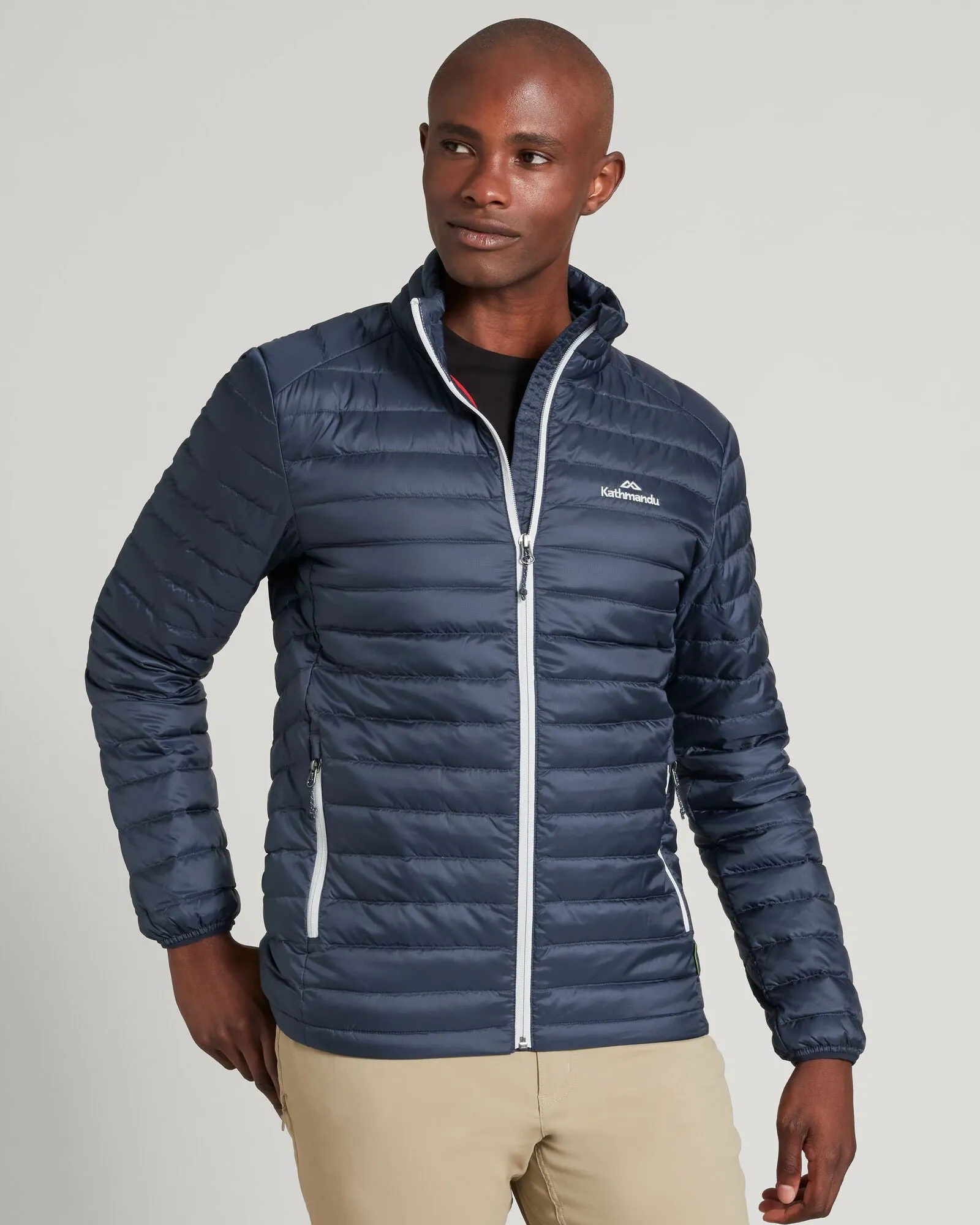 Men's Heli 600 Fill Lightweight Down Jacket - Midnight Navy Breathable Softshell Layer Flexible Daily Fit