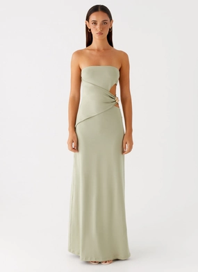 Simple Yet Elegant Relaxing Style Anetta Maxi Dress - Sage