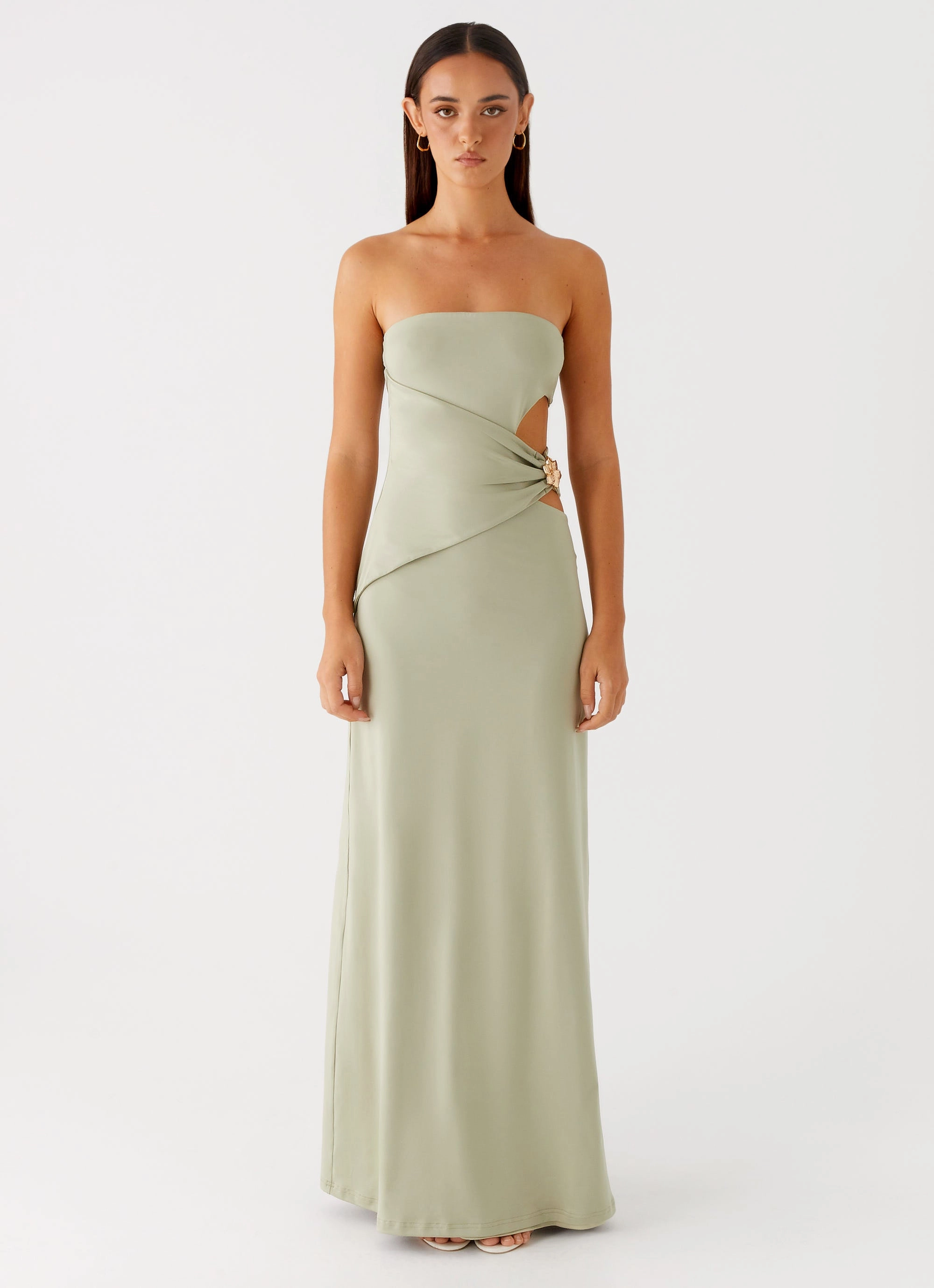 Simple Yet Elegant Relaxing Style Anetta Maxi Dress - Sage