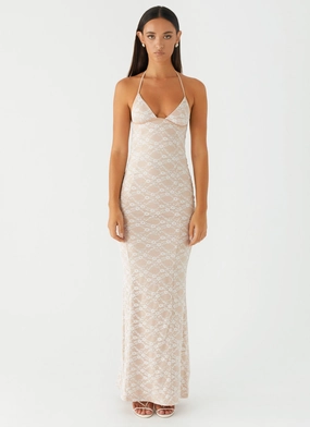 Jolina Lace Maxi Dress - White Comfortable Layer Trendy And Comfortable