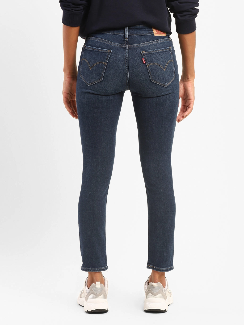 Women's 711 Blue Skinny Fit Mid Rise Jeans Morning Stroll Fashion Lover True Comfort