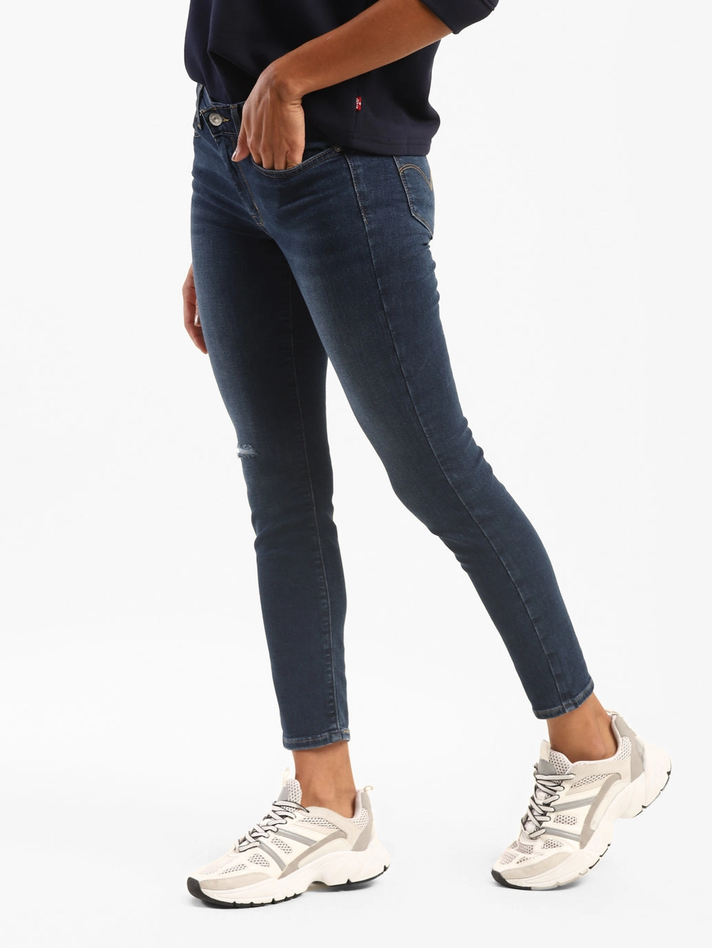 Outfit Vibe Universal Basic Women's 711 Blue Skinny Fit Mid Rise Jeans