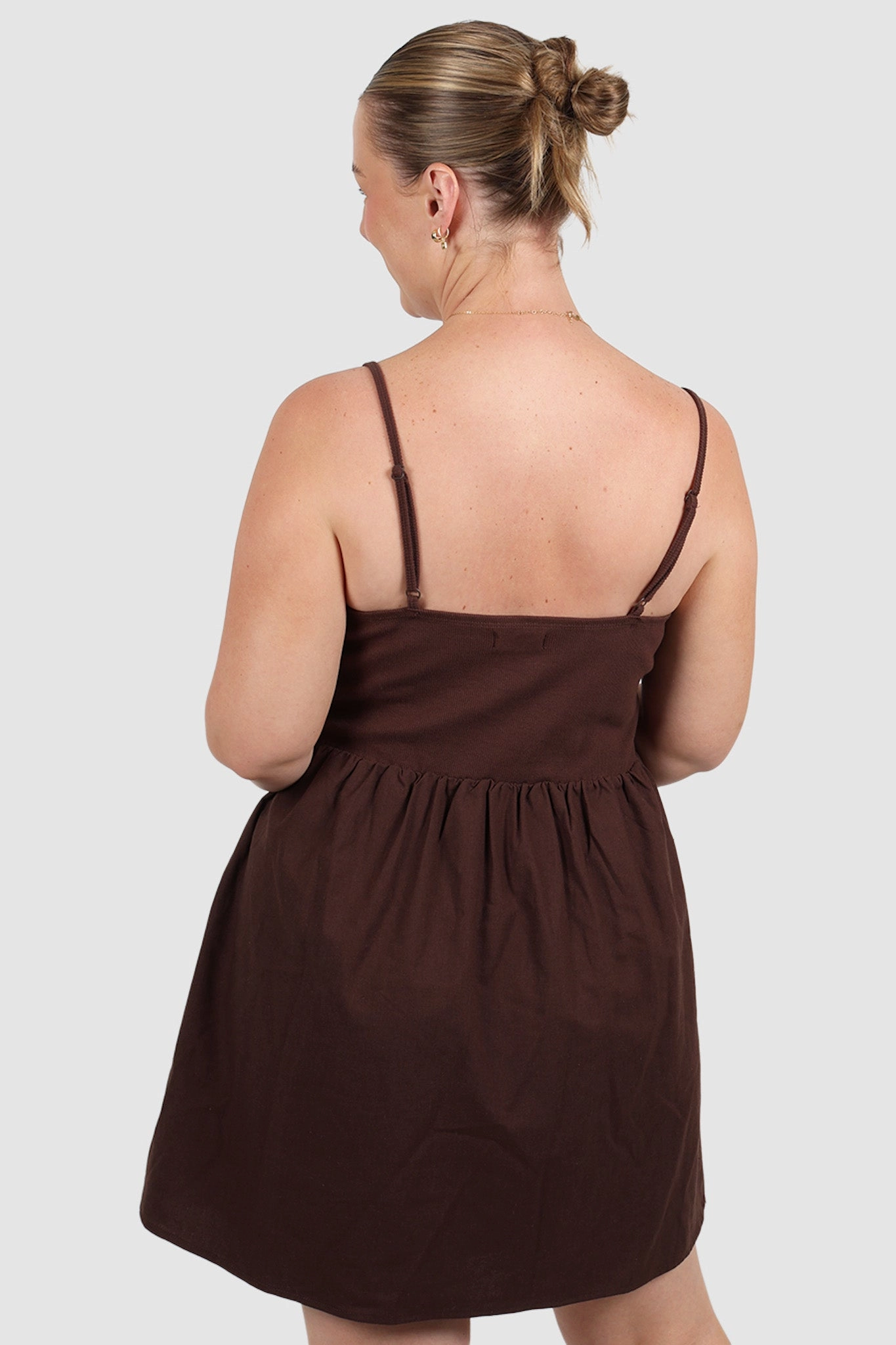 ZAREN MINI DRESS CHOCOLATE Edgy Twist