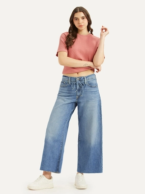 Women's Blue XL Straight Fit Mid Rise Jeans Outdoor Adventure Stylish Family Style Anti Pilling Technology