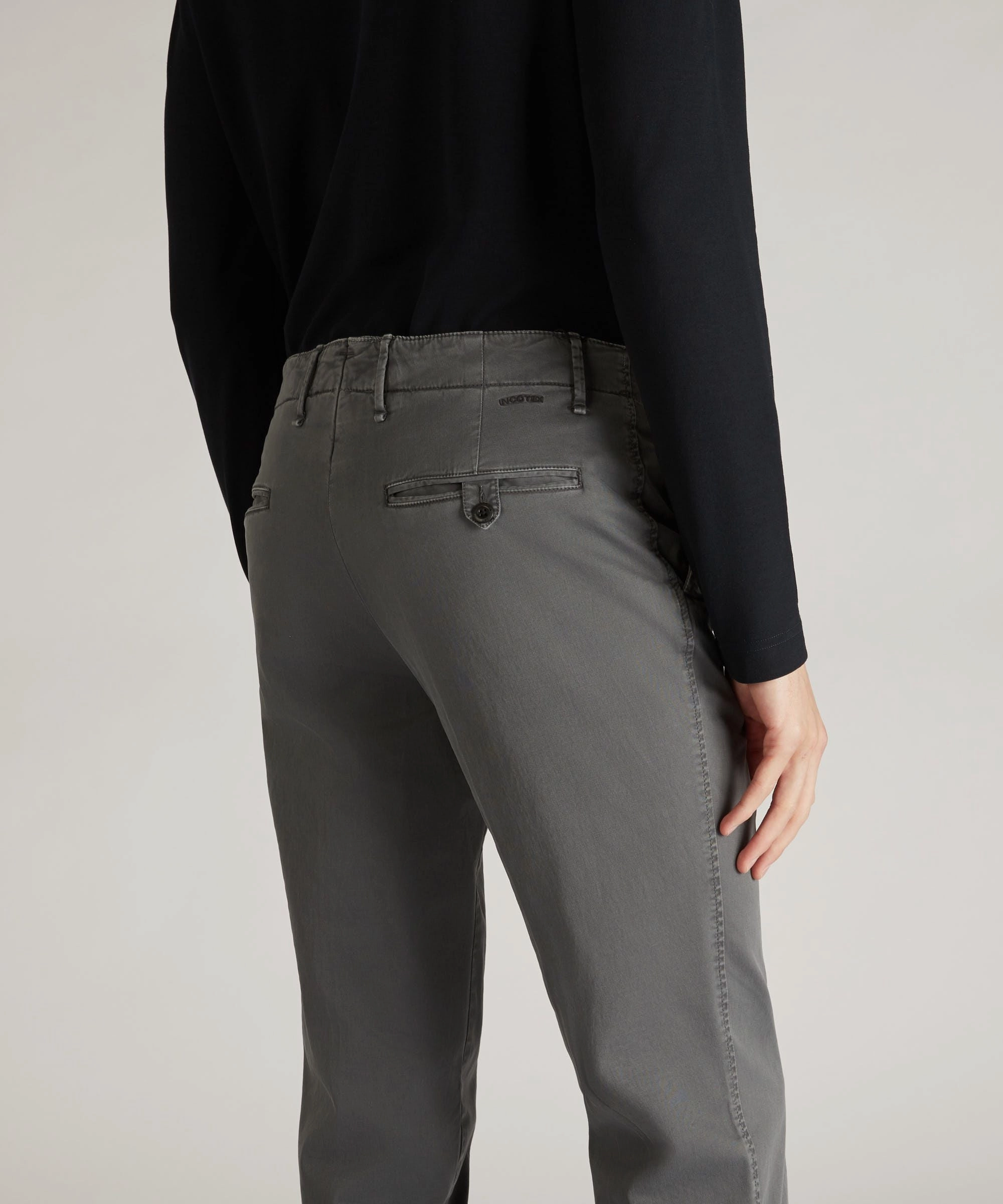 Slim-fit certified stretch gabardine trousers Minimalist Fit