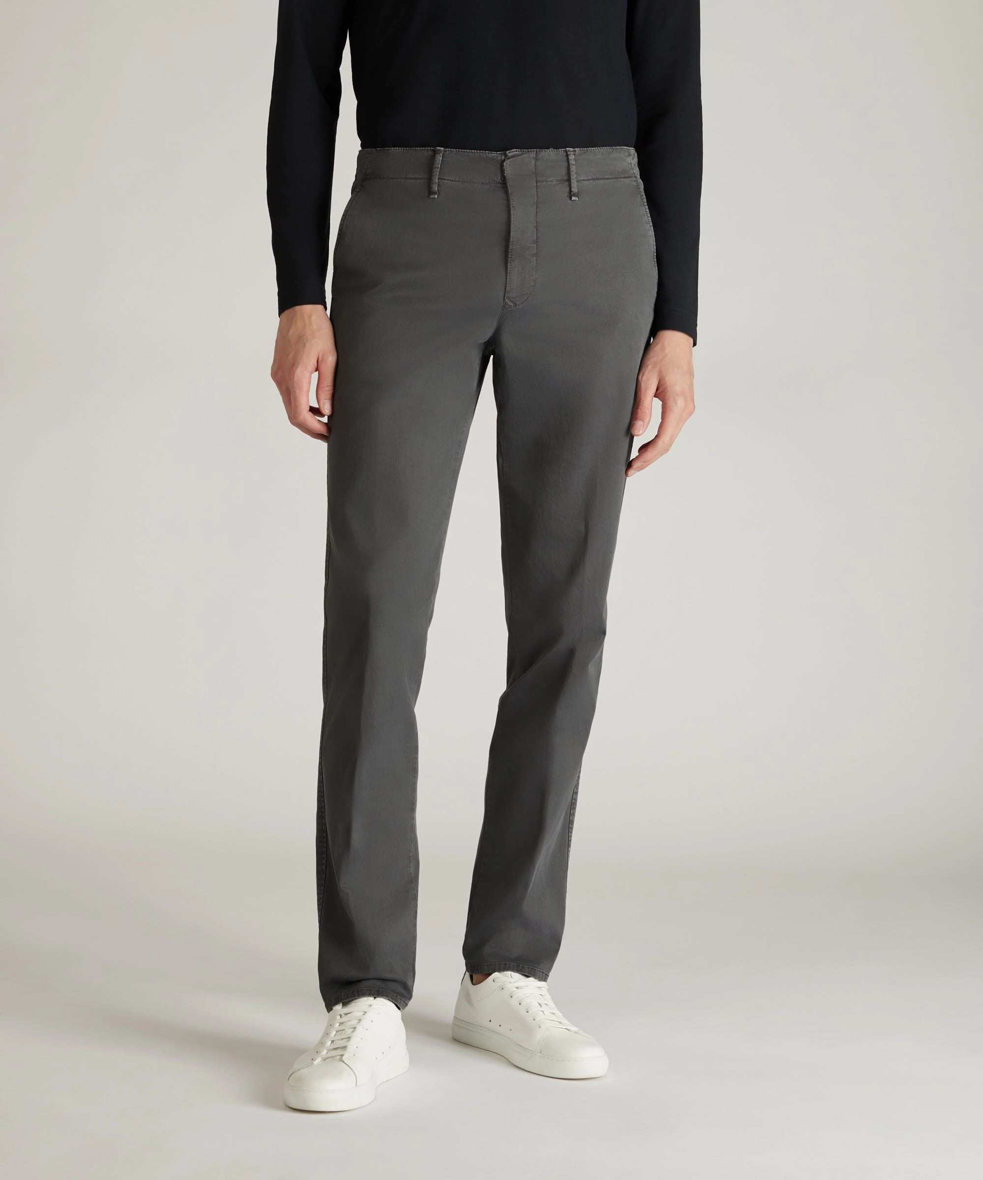 Slim-fit certified stretch gabardine trousers Quick Access Zippers