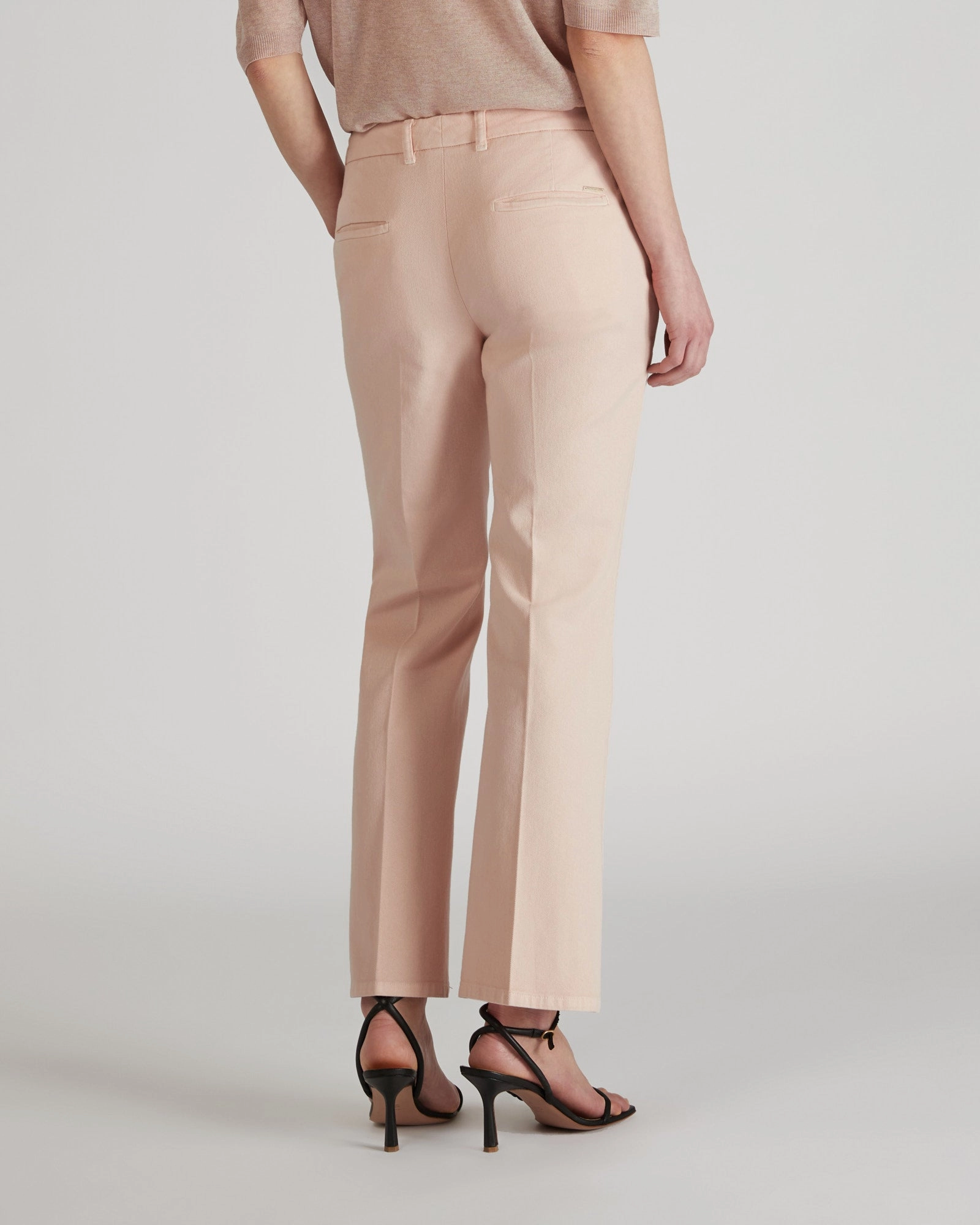 ReinforcedHemline Detachable belt Slim fit cotton bull trousers