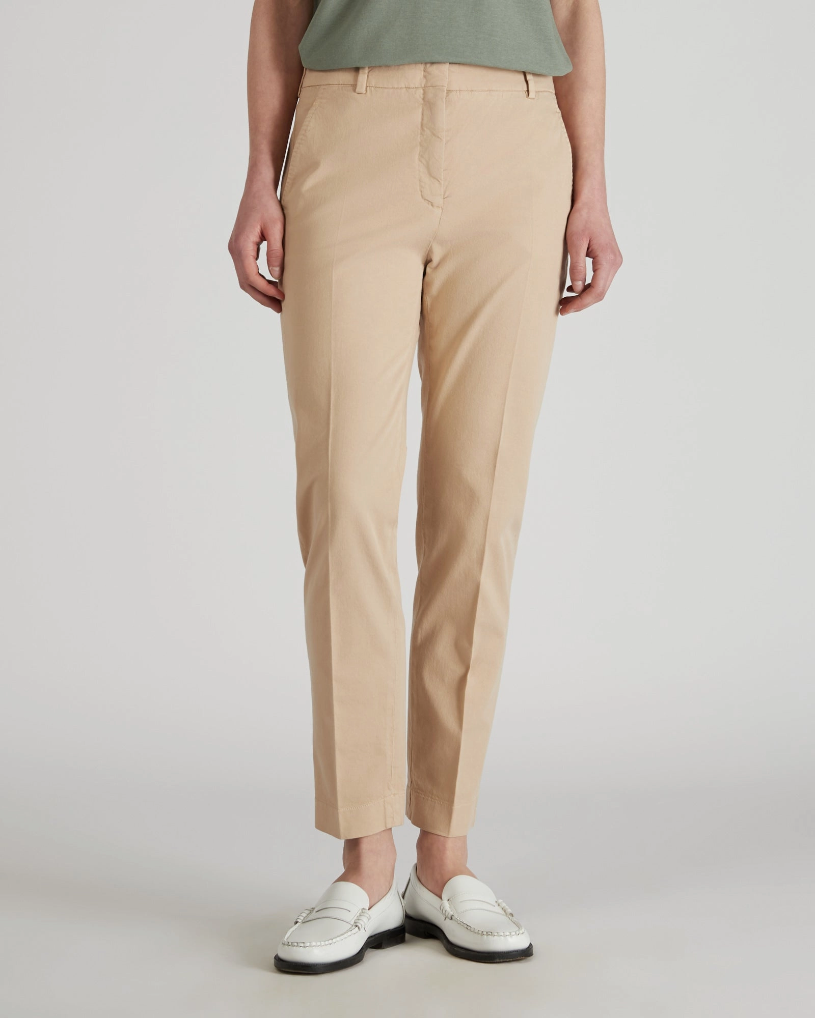 Adaptable Fit Elastic Free Cuffs Slim fit trousers in certified cotton gabardine and lyocell