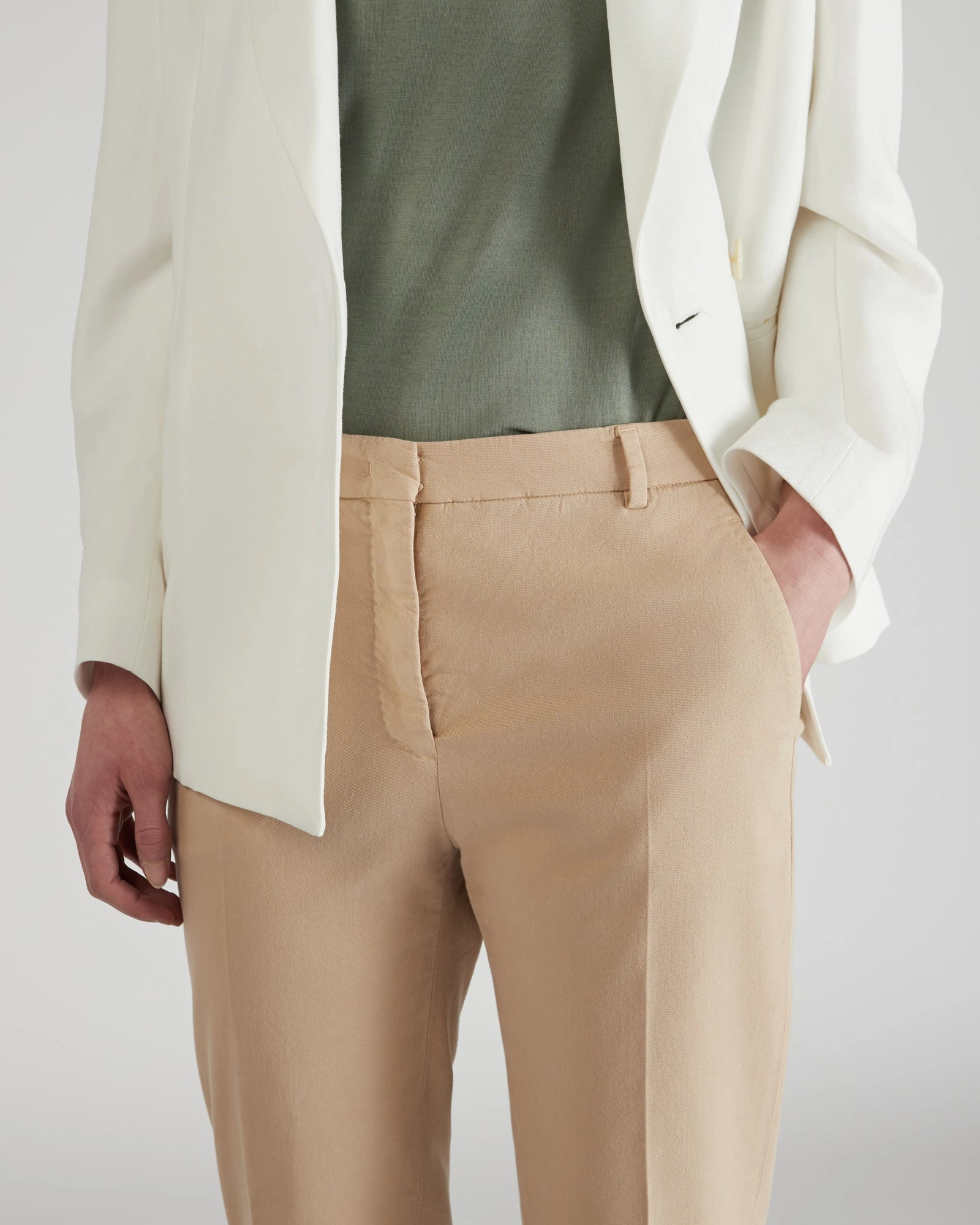 Day-to-Day Wear Comfy Essentials Wear Slim fit trousers in certified cotton gabardine and lyocell