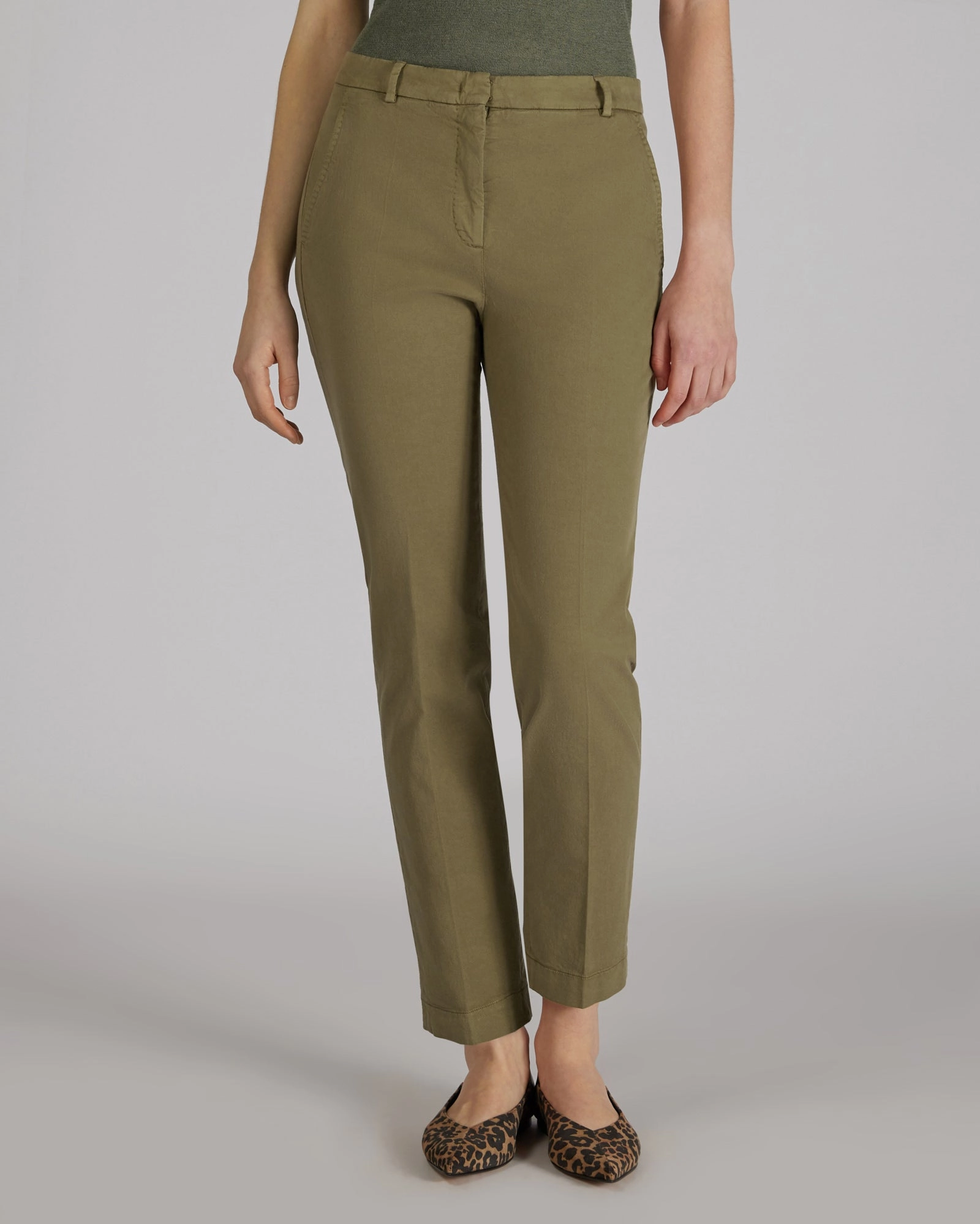 Slim fit trousers in certified cotton gabardine and lyocell Relaxed Wearable