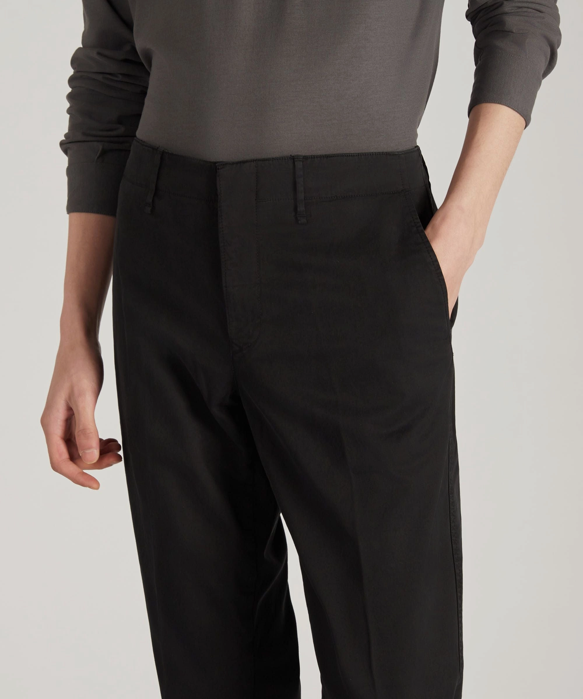 Slim fit trousers in certified stretch gabardine Stretchable Waist Easy Comfort