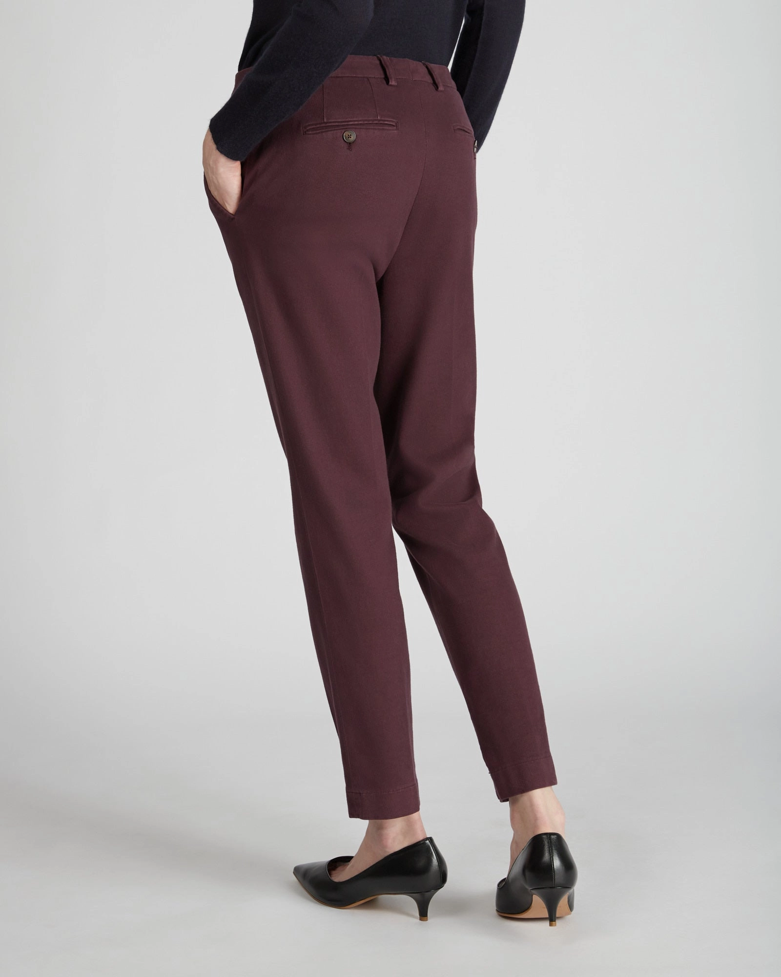 Slim fit trousers in stretch cotton drill MoistureWicking Comfortable Style