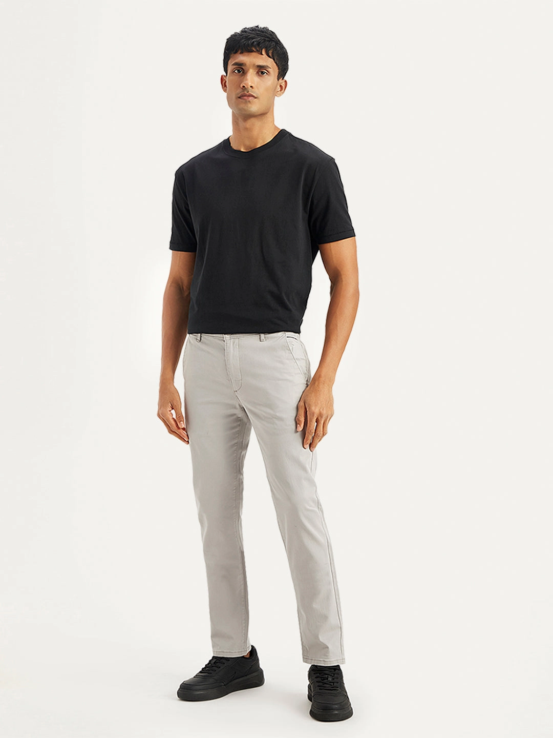 Core Comfort Weekend Ready Men's Light Grey Slim Fit Chinos