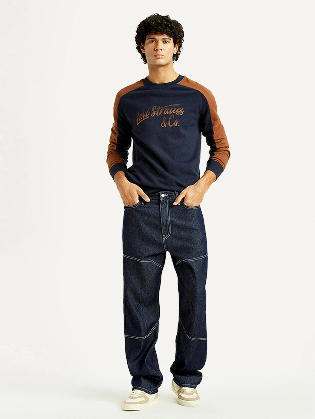 Anytime Wear Men's 568 Dark Indigo Loose Fit Mid Rise Jeans